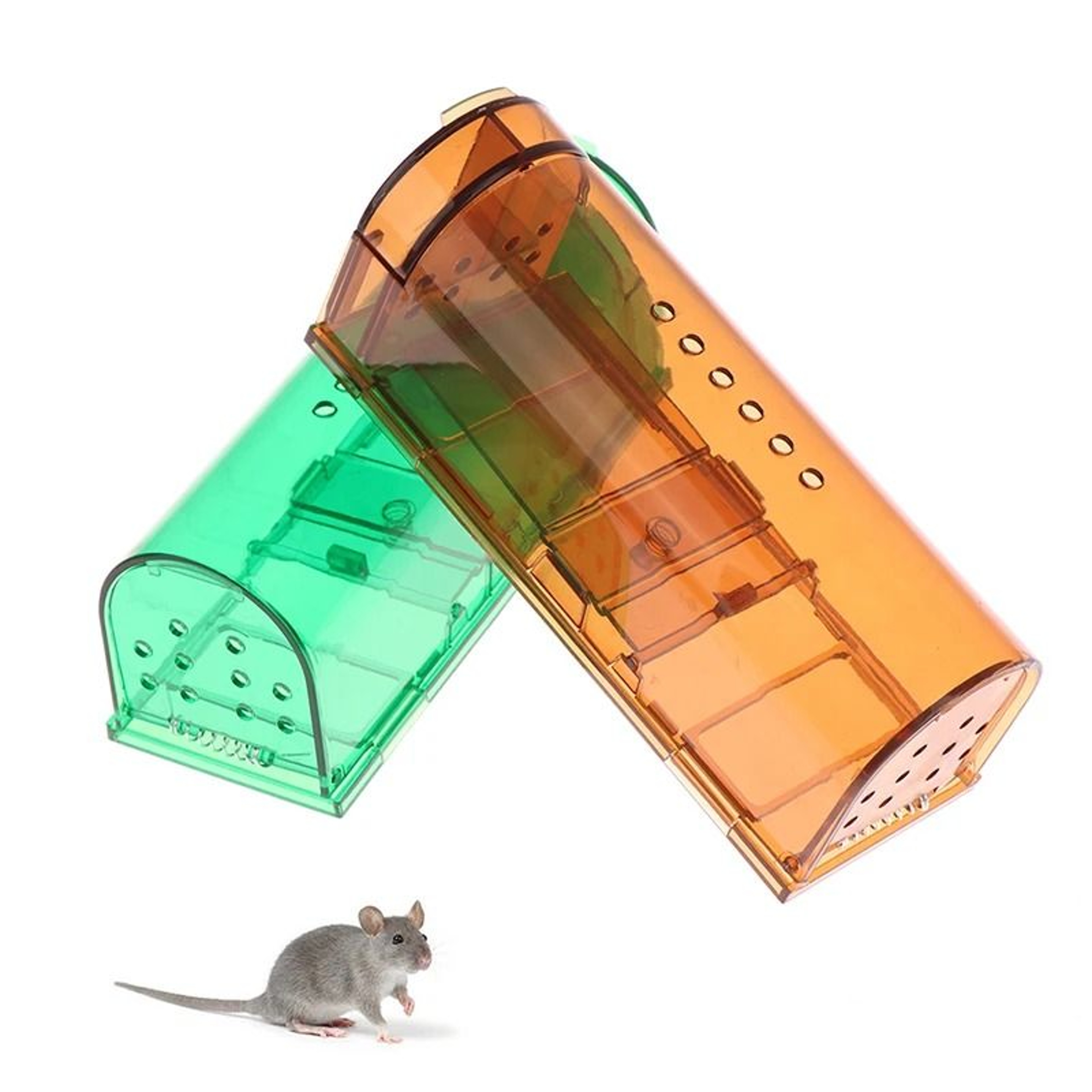 Transparent Smart SelfLocking Humane Mouse Trap Cage 3