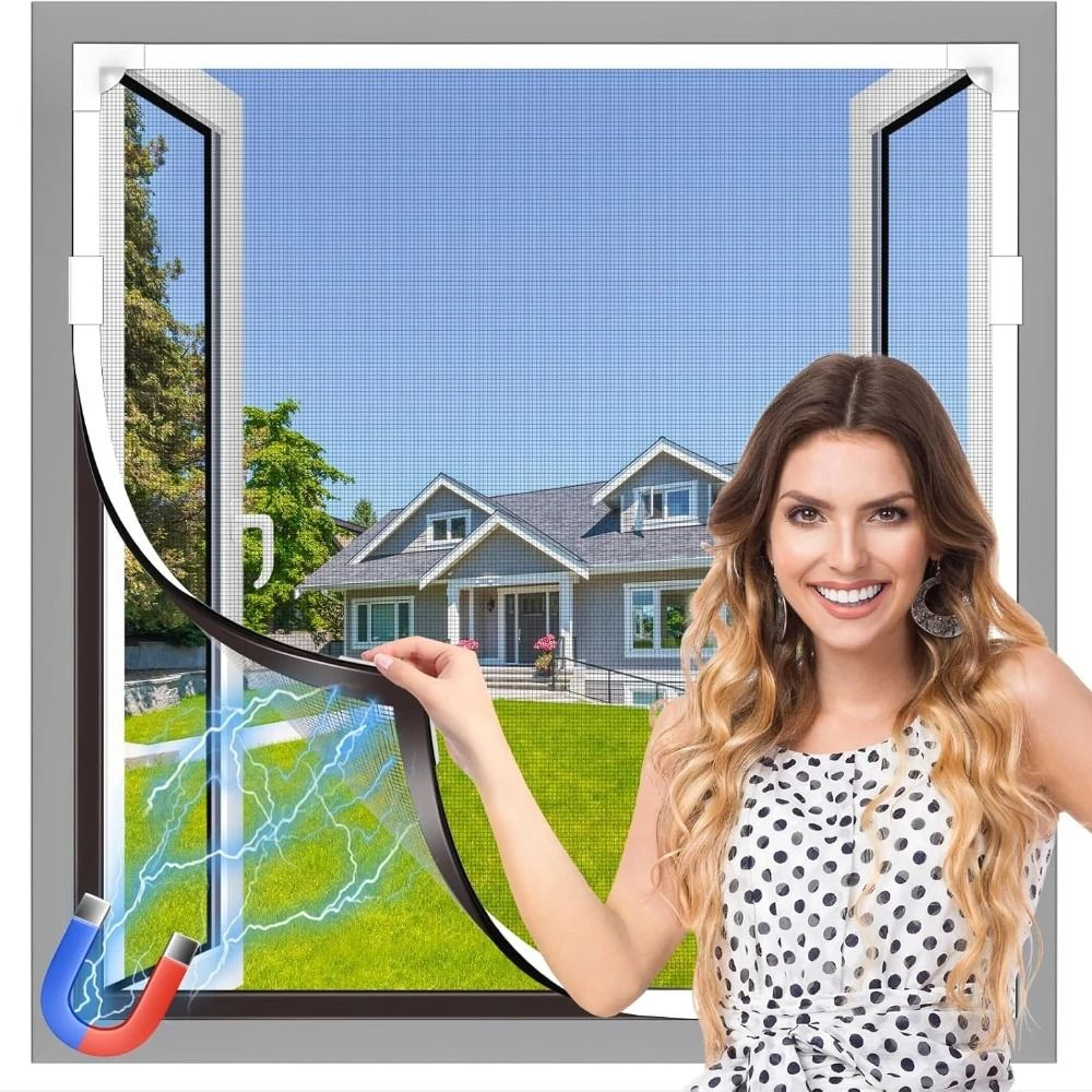 Magnetic Household Mesh Window Screen 2
