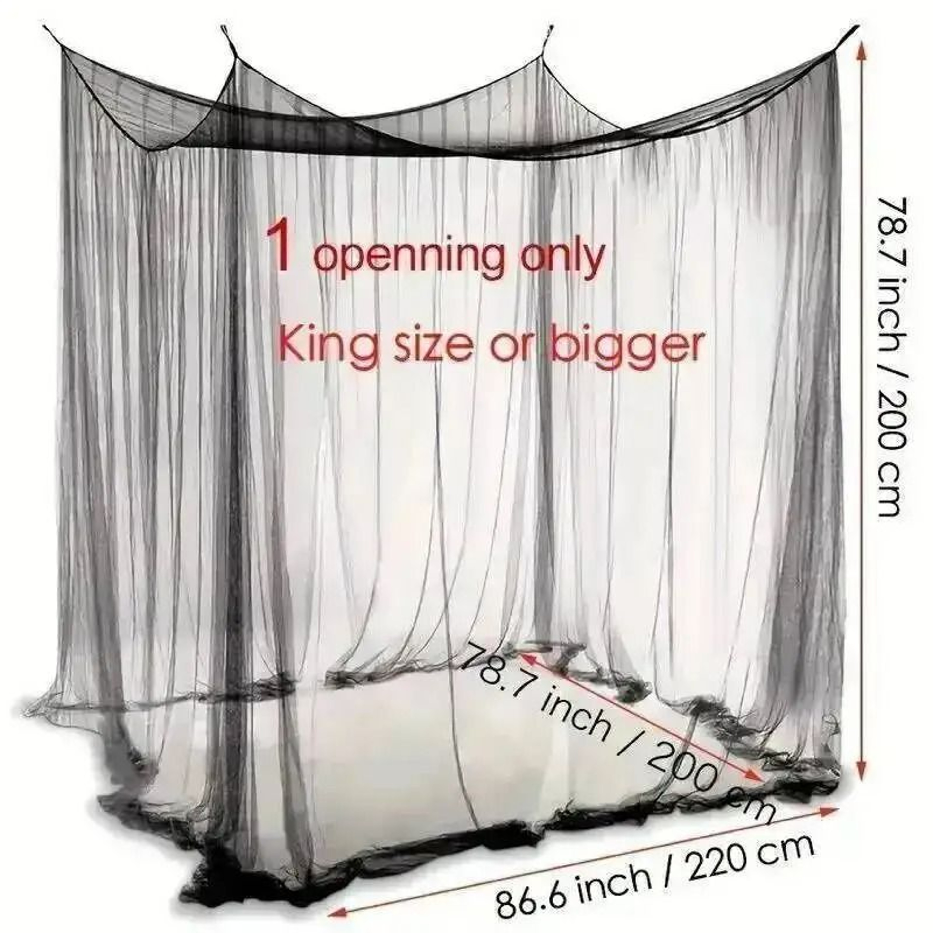 Palace FourDoor Square Bed Canopy Mosquito Net 7
