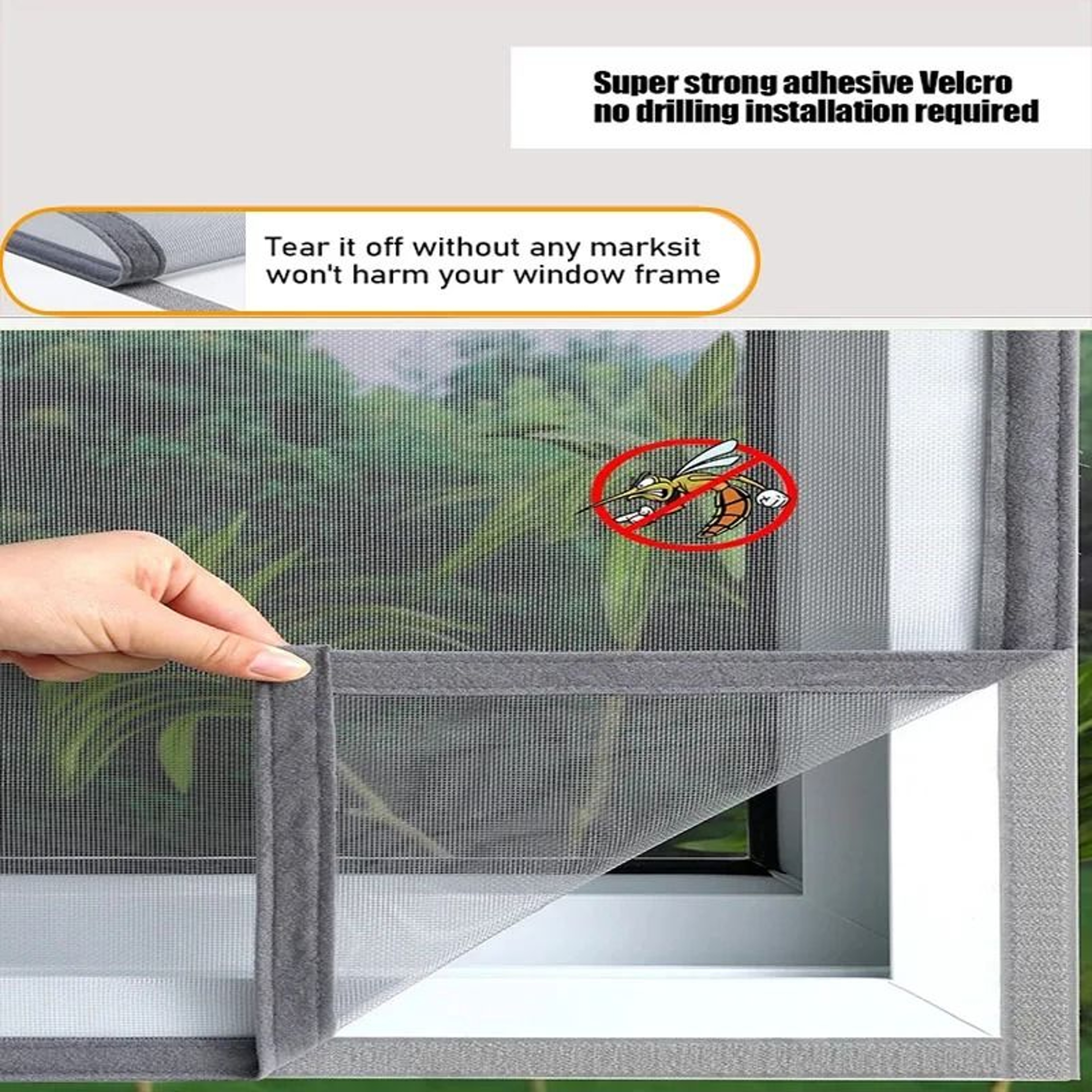 Elite DoubleZipper SelfAdhesive Window Mosquito Net 2