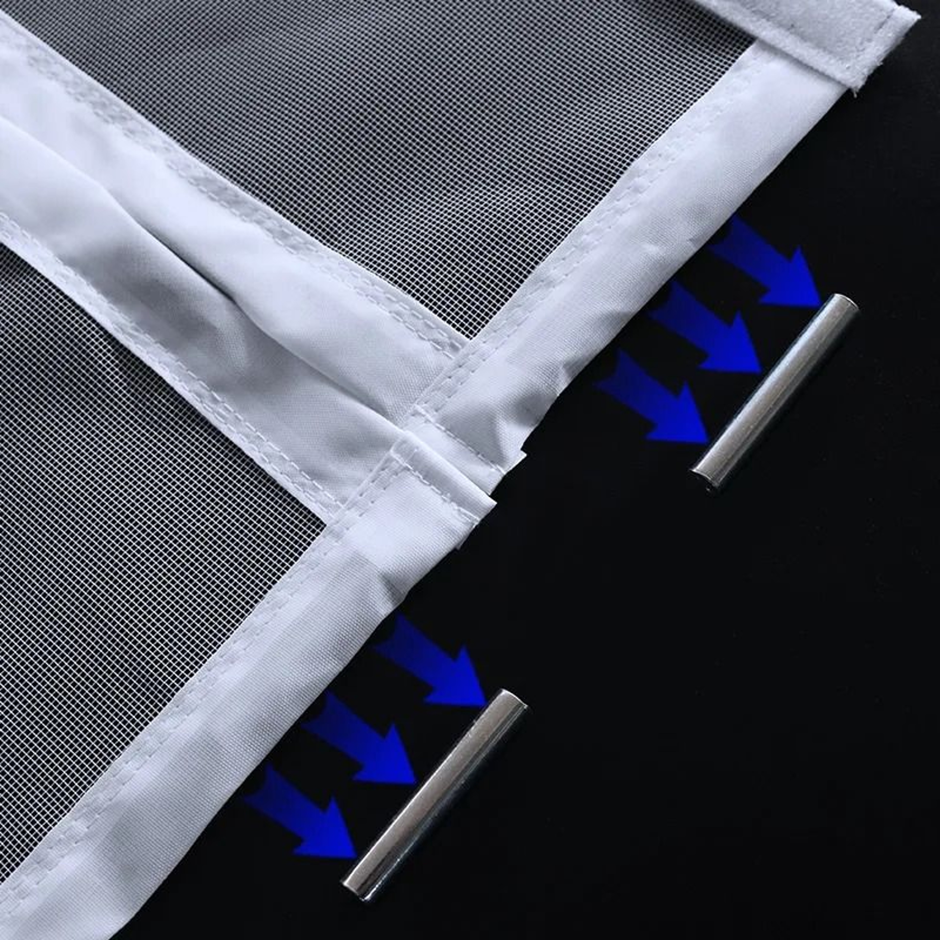White Magnetic Door Screen Mesh Curtain 4