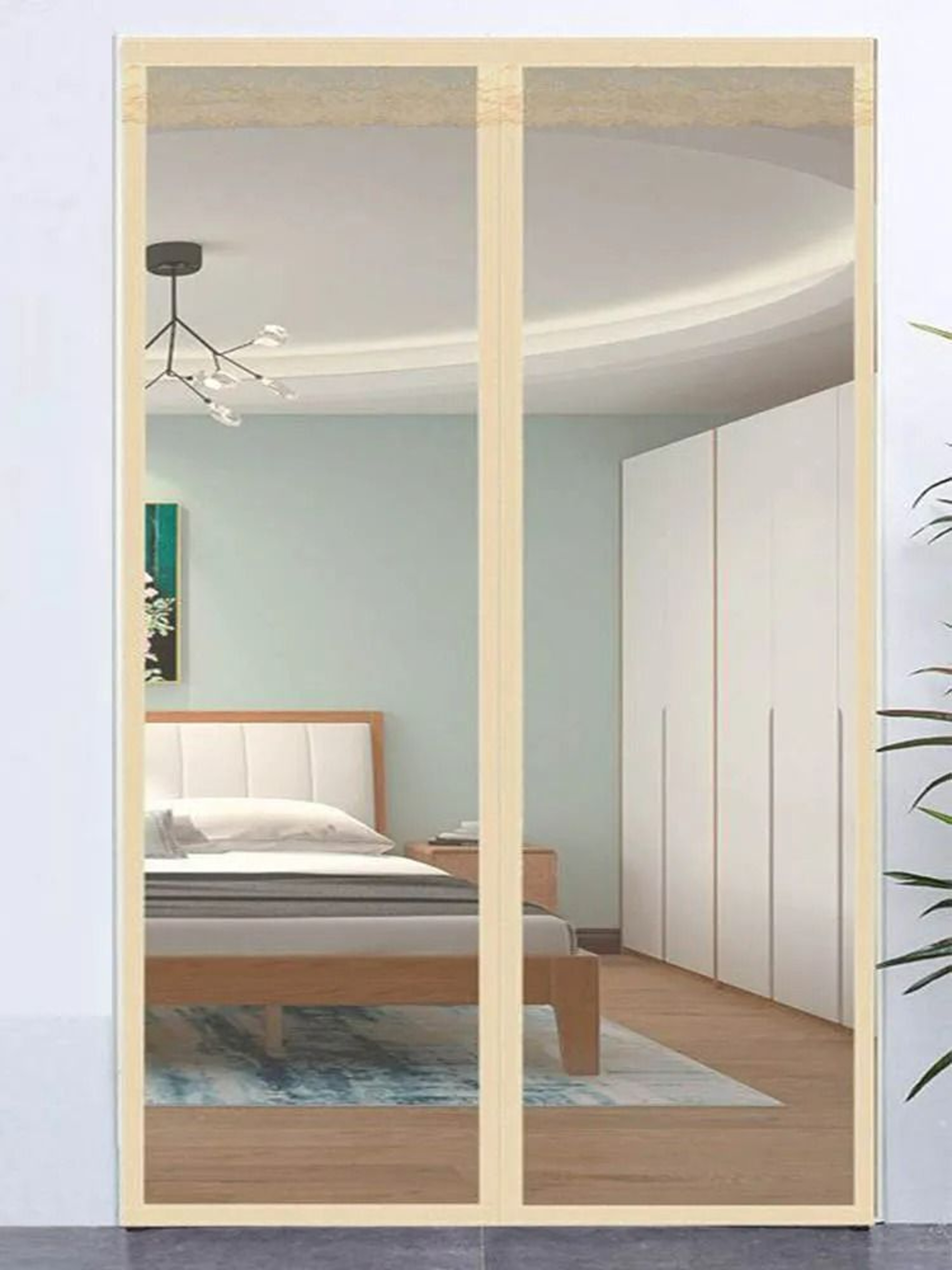 Embroidered Magnetic Door Screen Mesh Curtain 14
