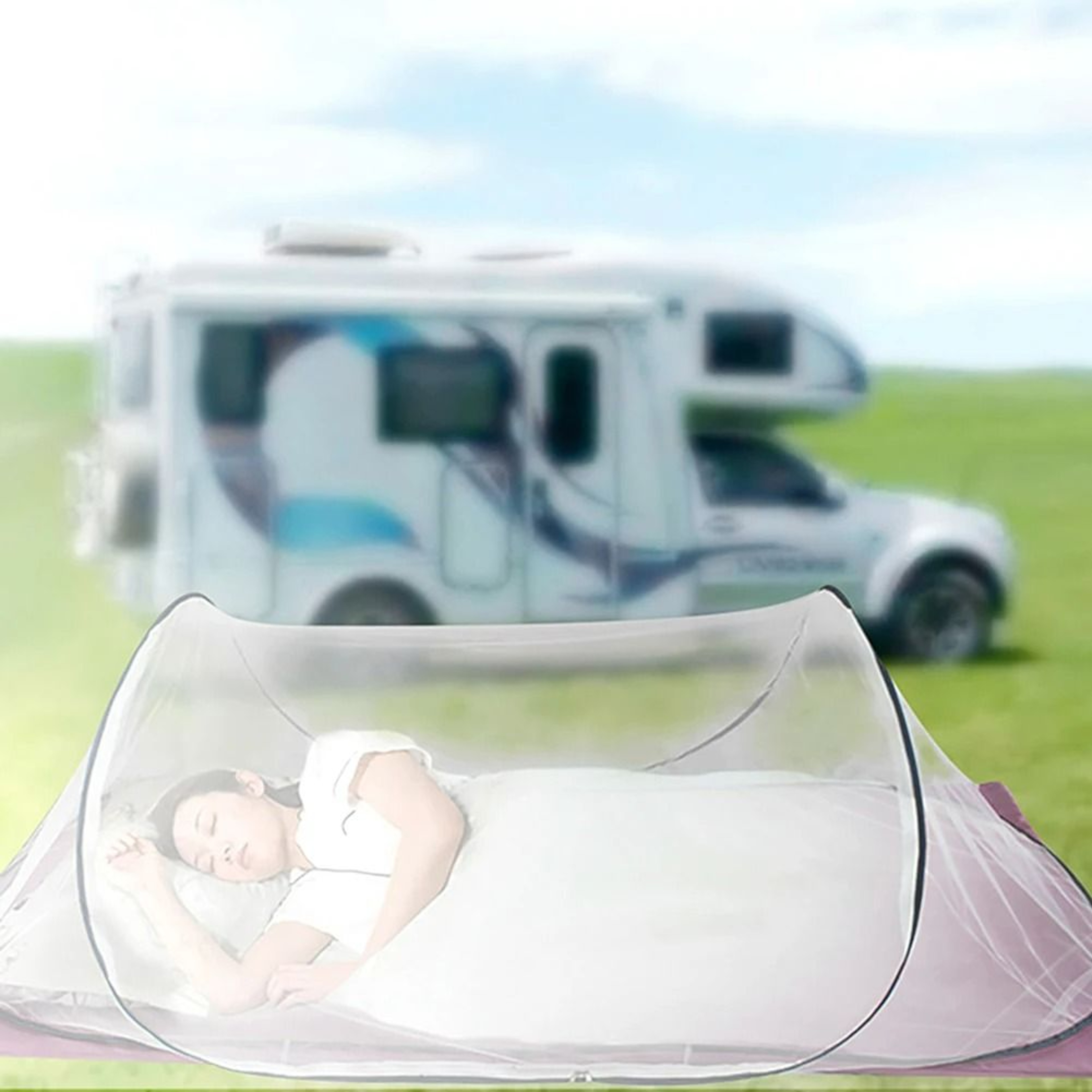 Portable Foldable Pop Up Single Bed Mosquito Net Tent 1