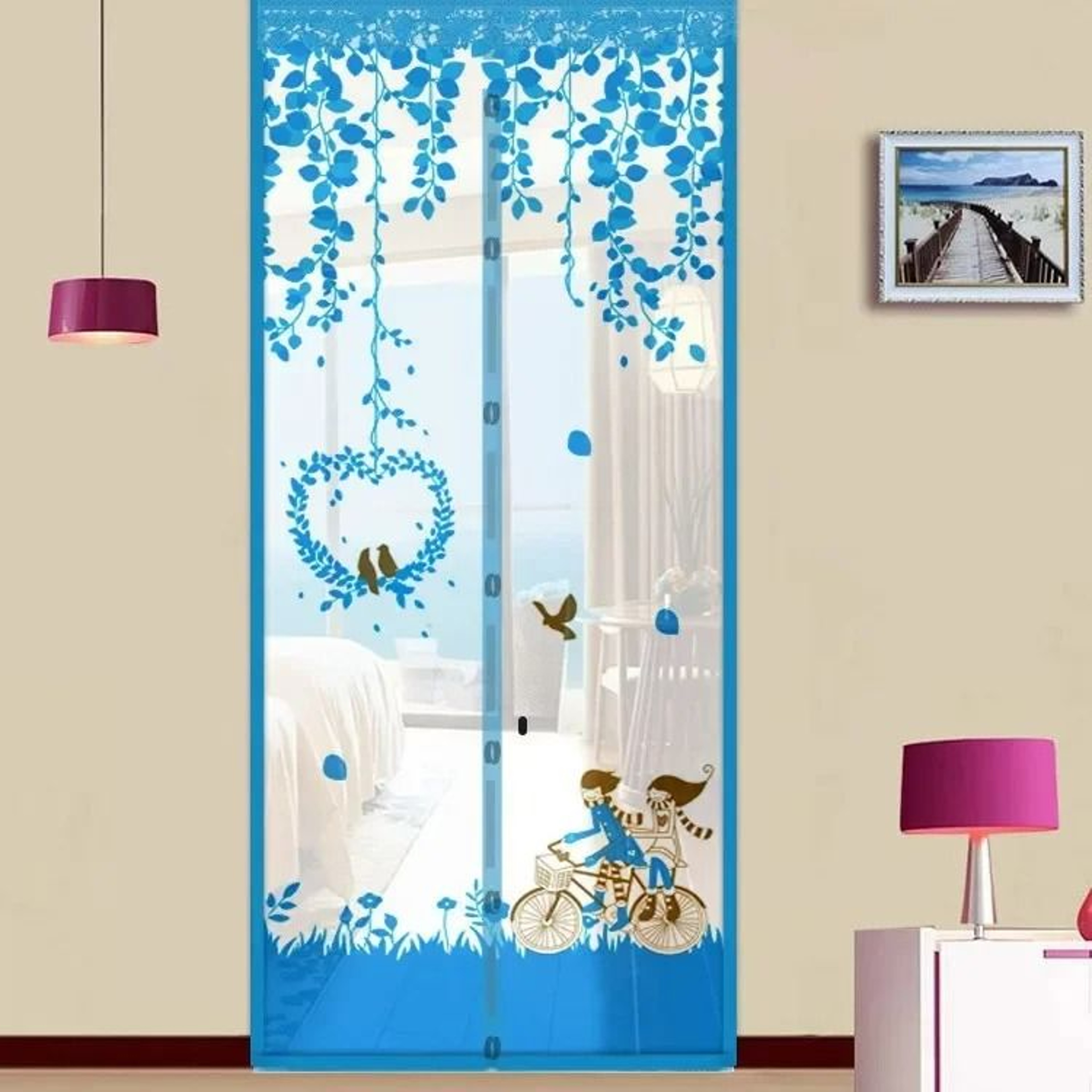 Magnetic Door Screen Curtain For Summer Ventilation 8