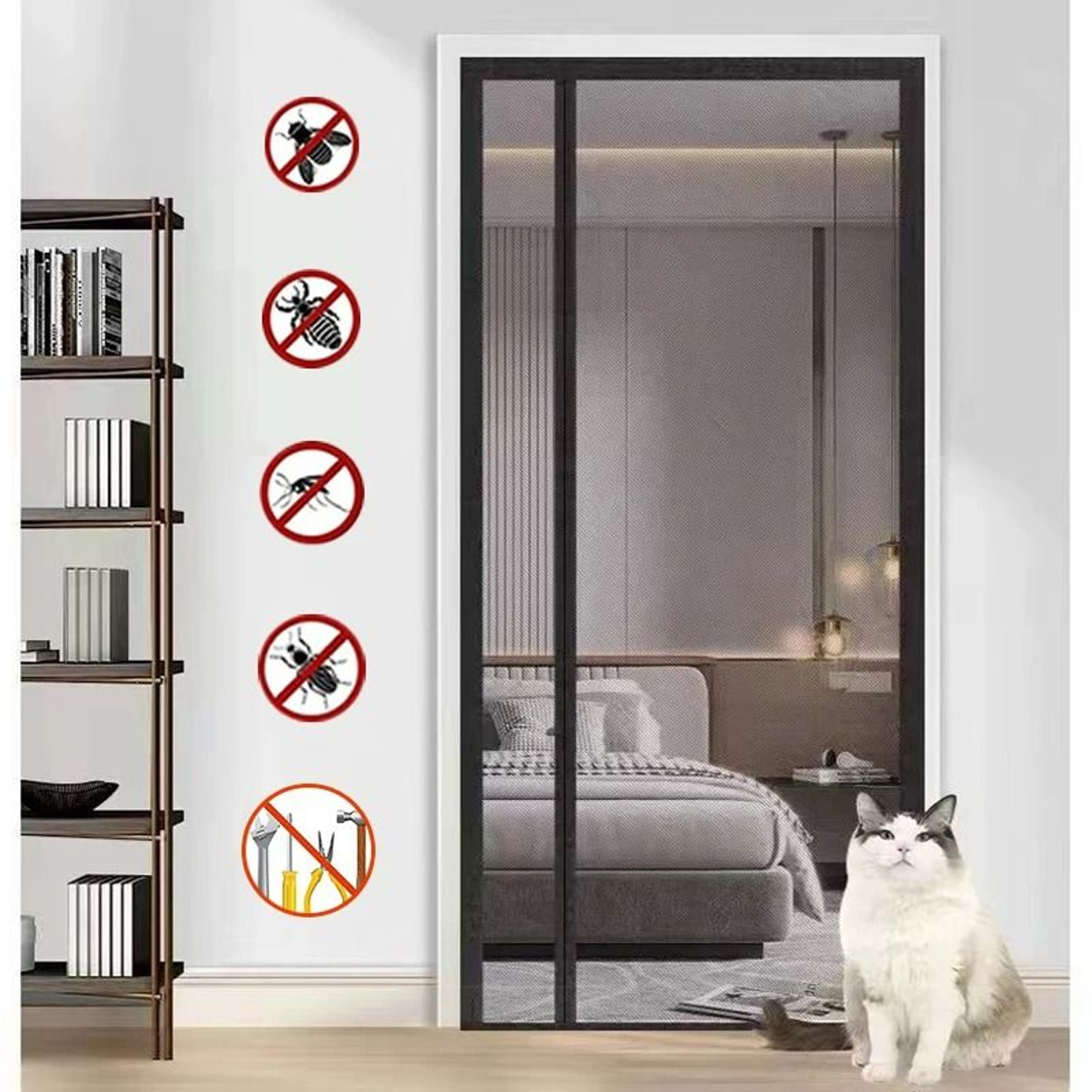 Side Opening Magnetic Mosquito Screen Door Curtain 0