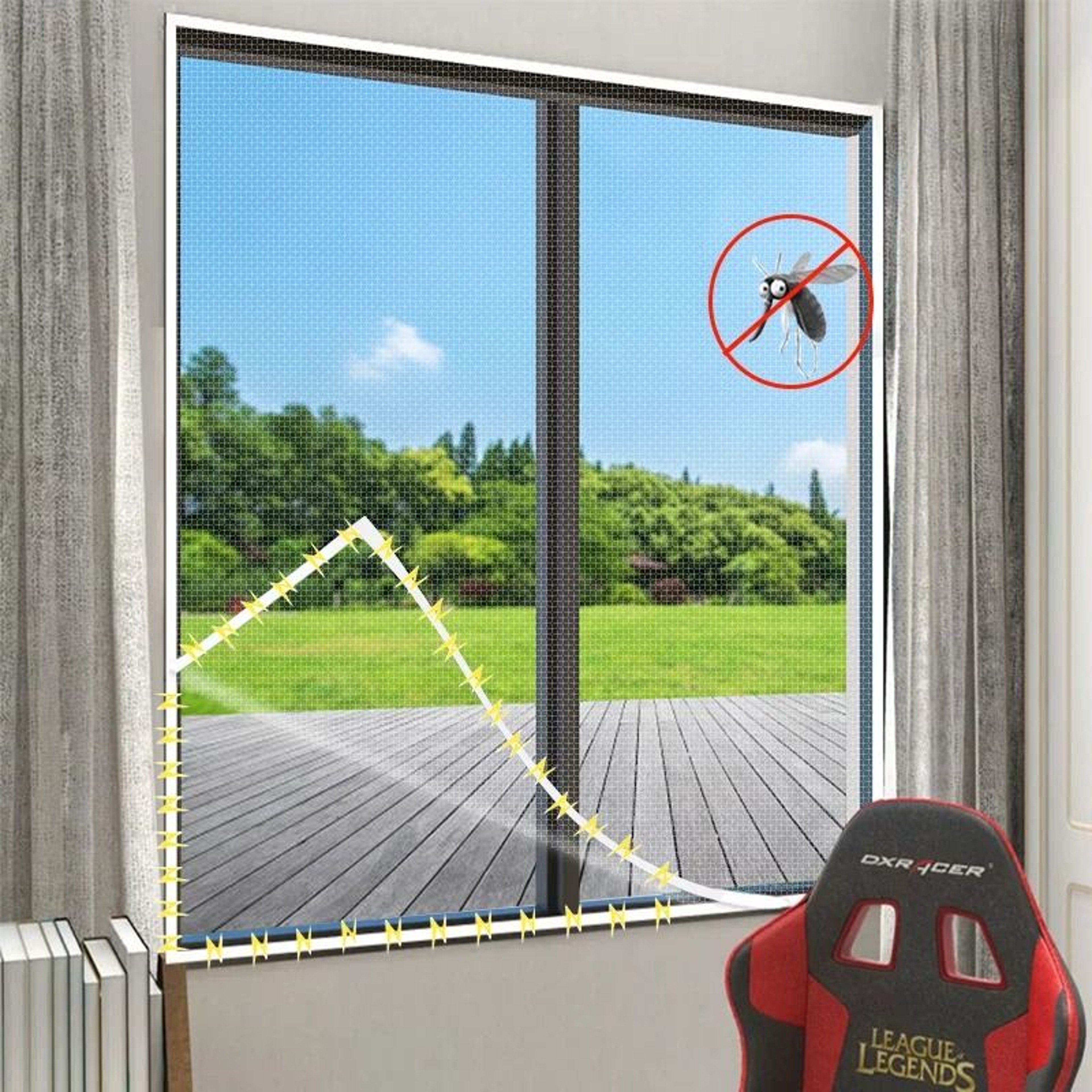 Customizable White Magnetic Window Screen Mesh 0