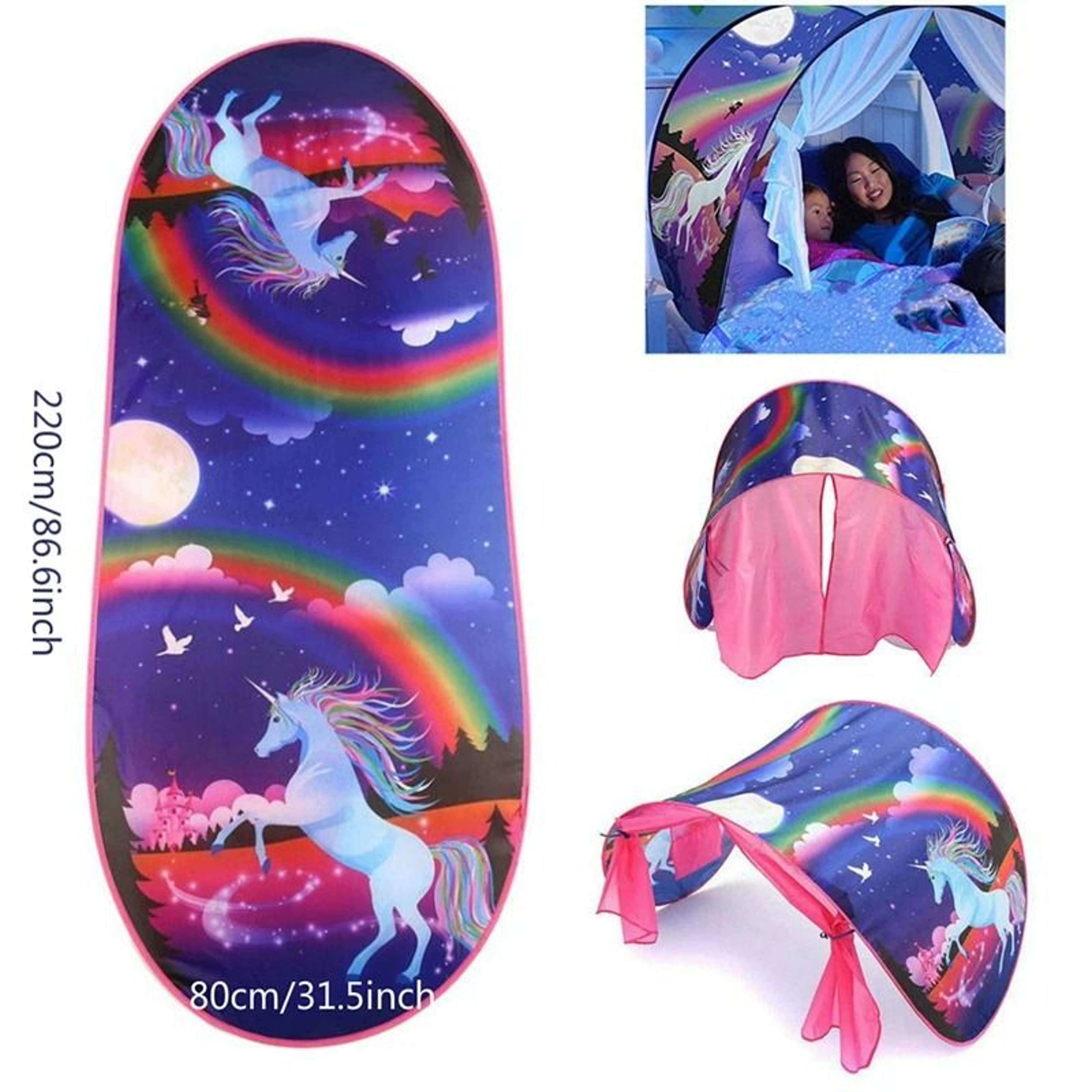 Childrens Starry Folding LightBlocking Bed Tent Canopy 1