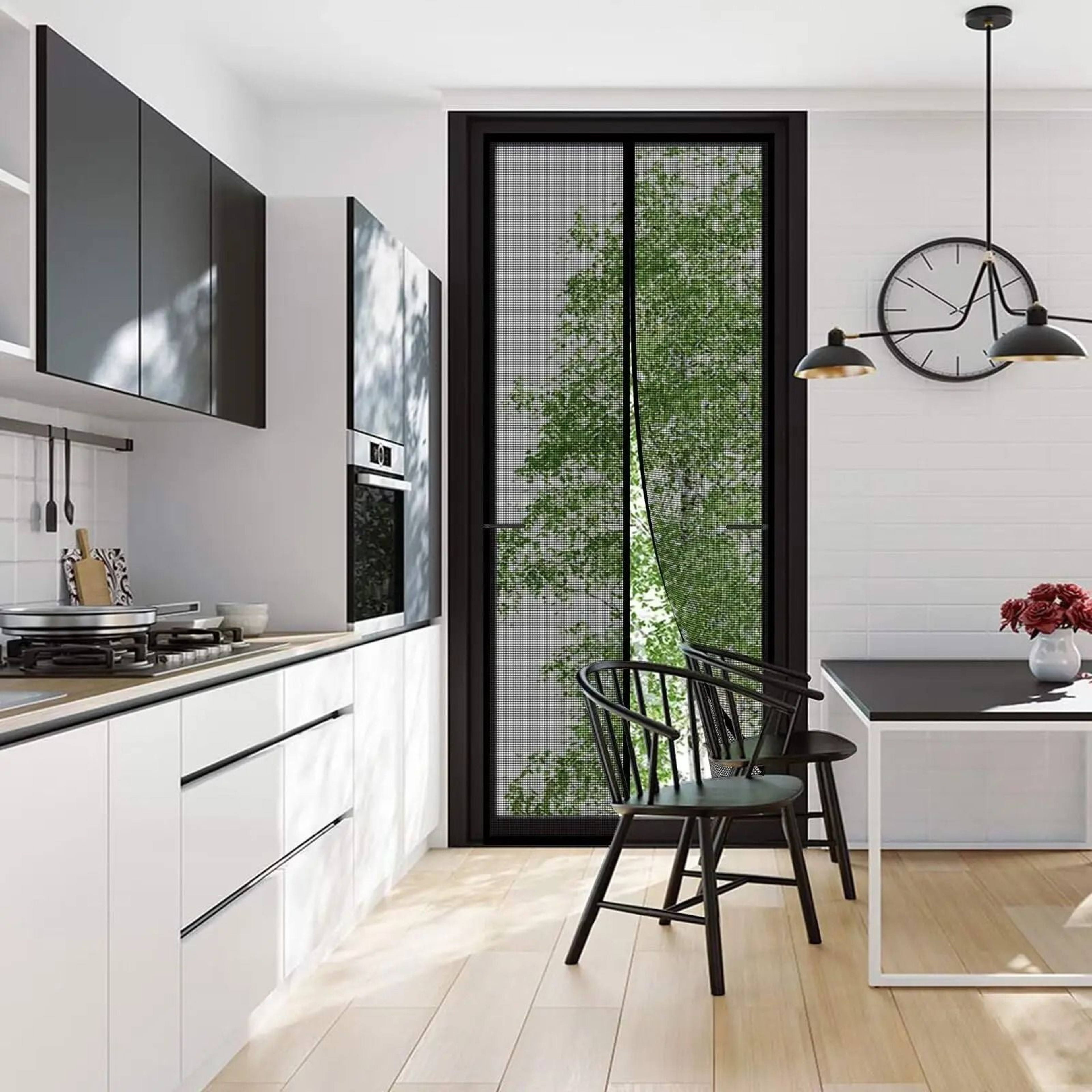 Magnetic Automatic Closing Screen Door Curtain 1