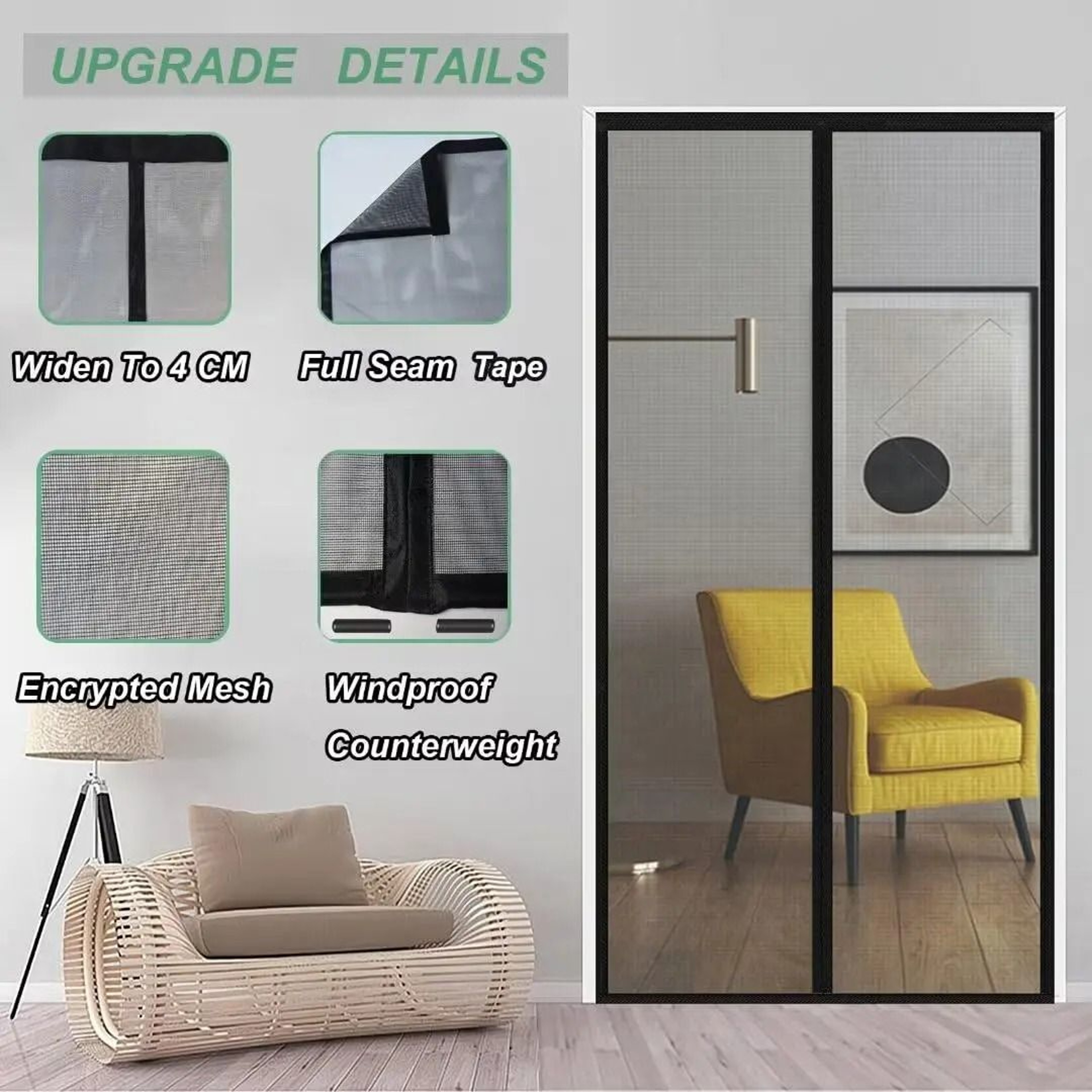 Magnetic Automatic Closing Screen Door Curtain 4