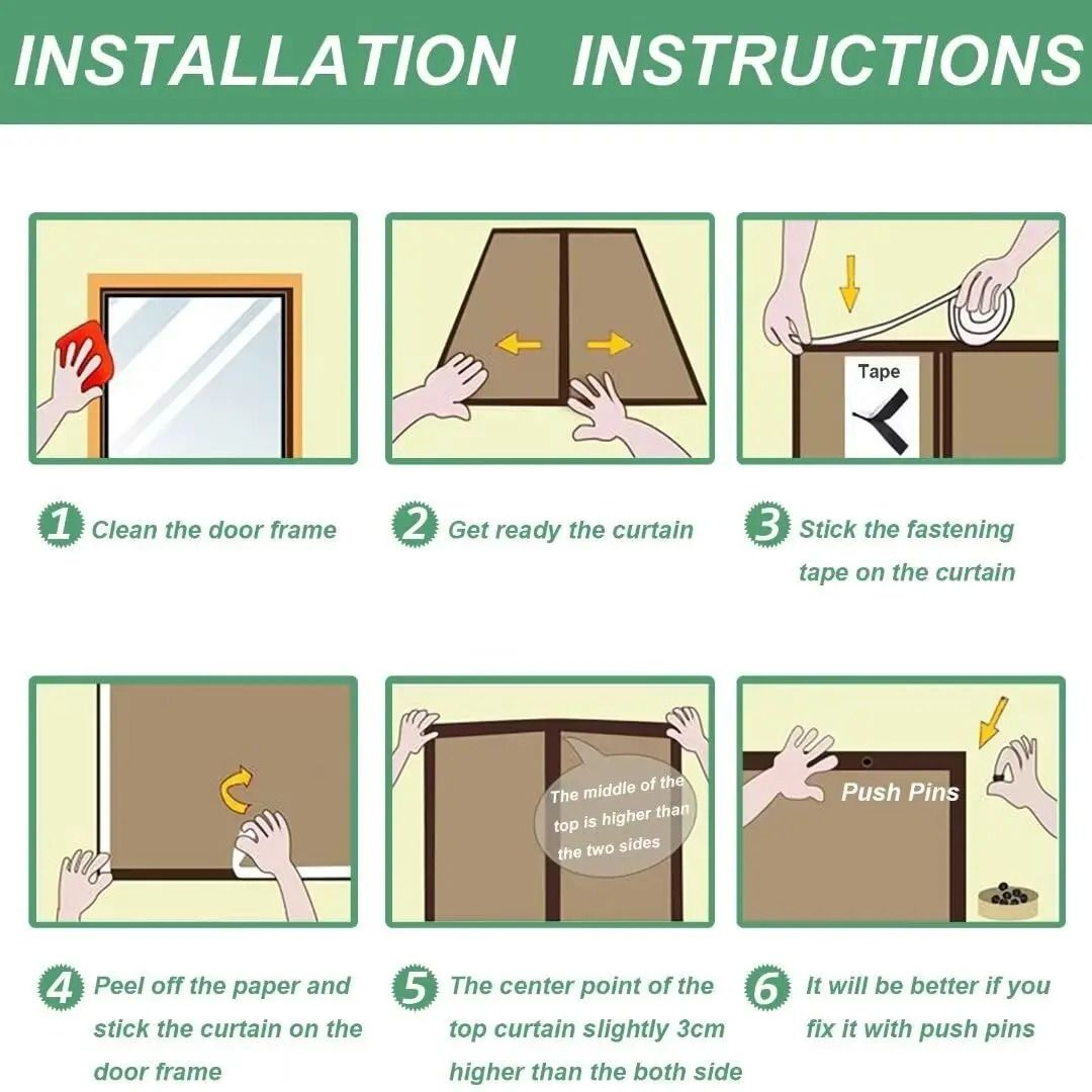 Magnetic Automatic Closing Screen Door Curtain 6