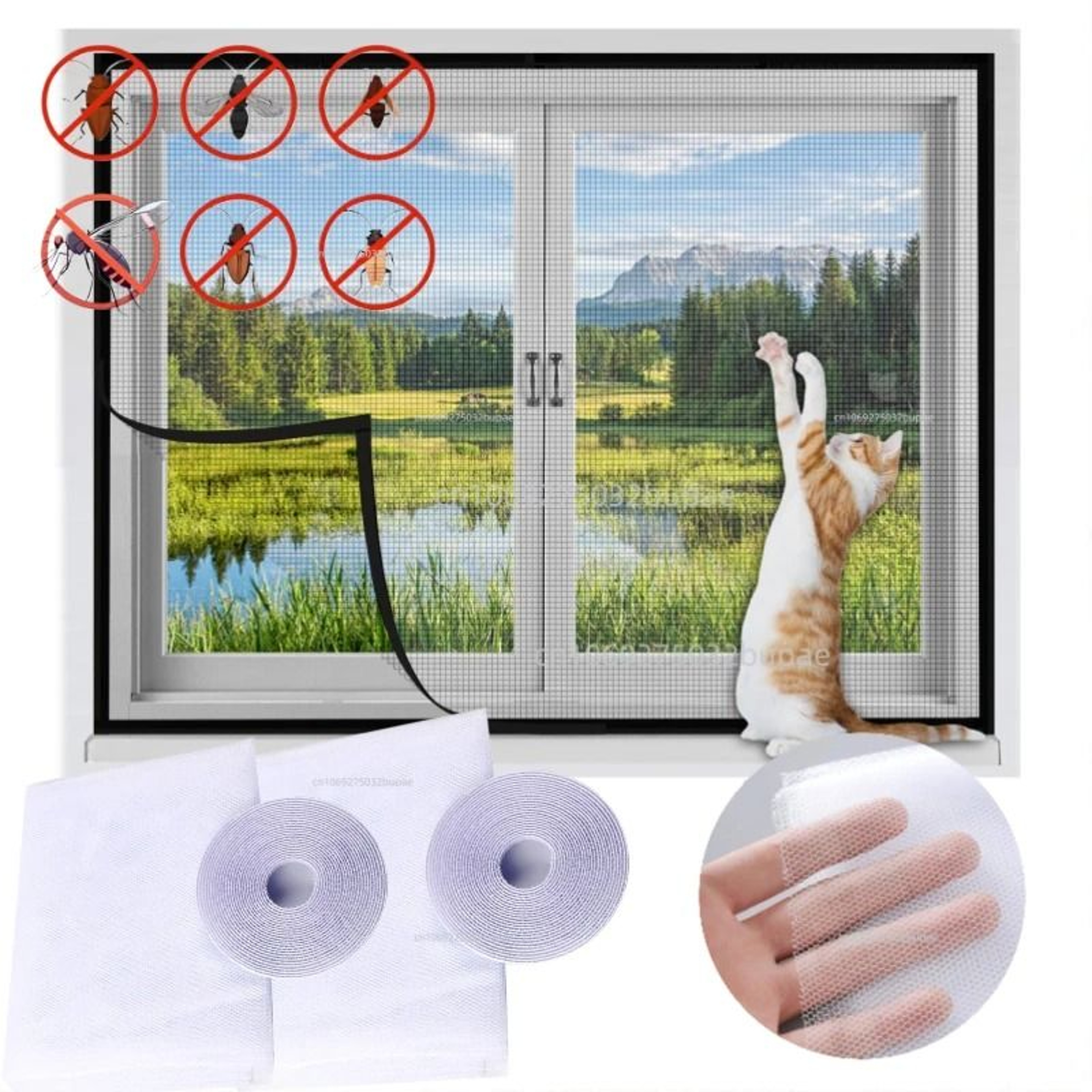 Adhesive AntiFly Mosquito Window Net Curtain 0