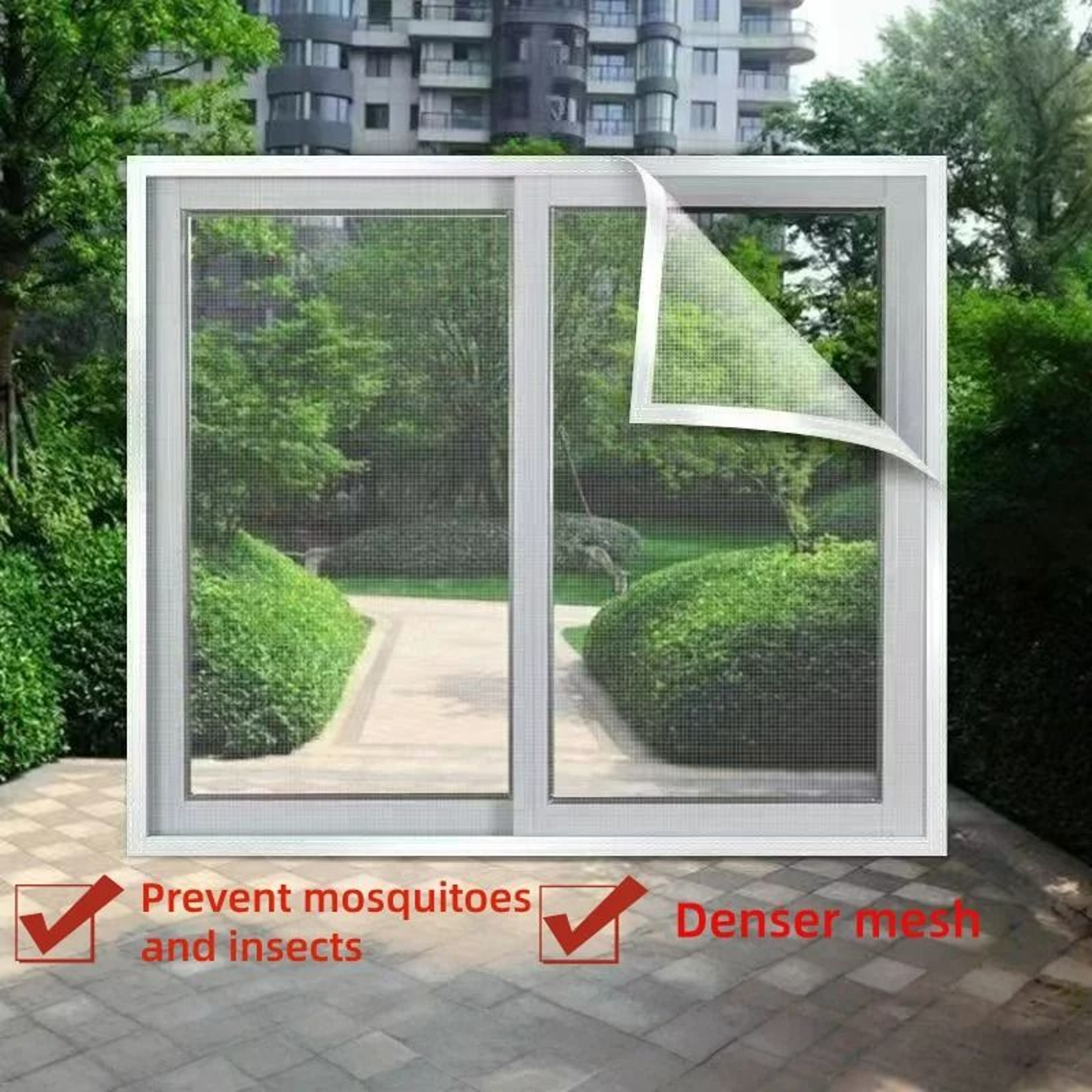 White Summer Mesh Mosquito Screen Curtain 1
