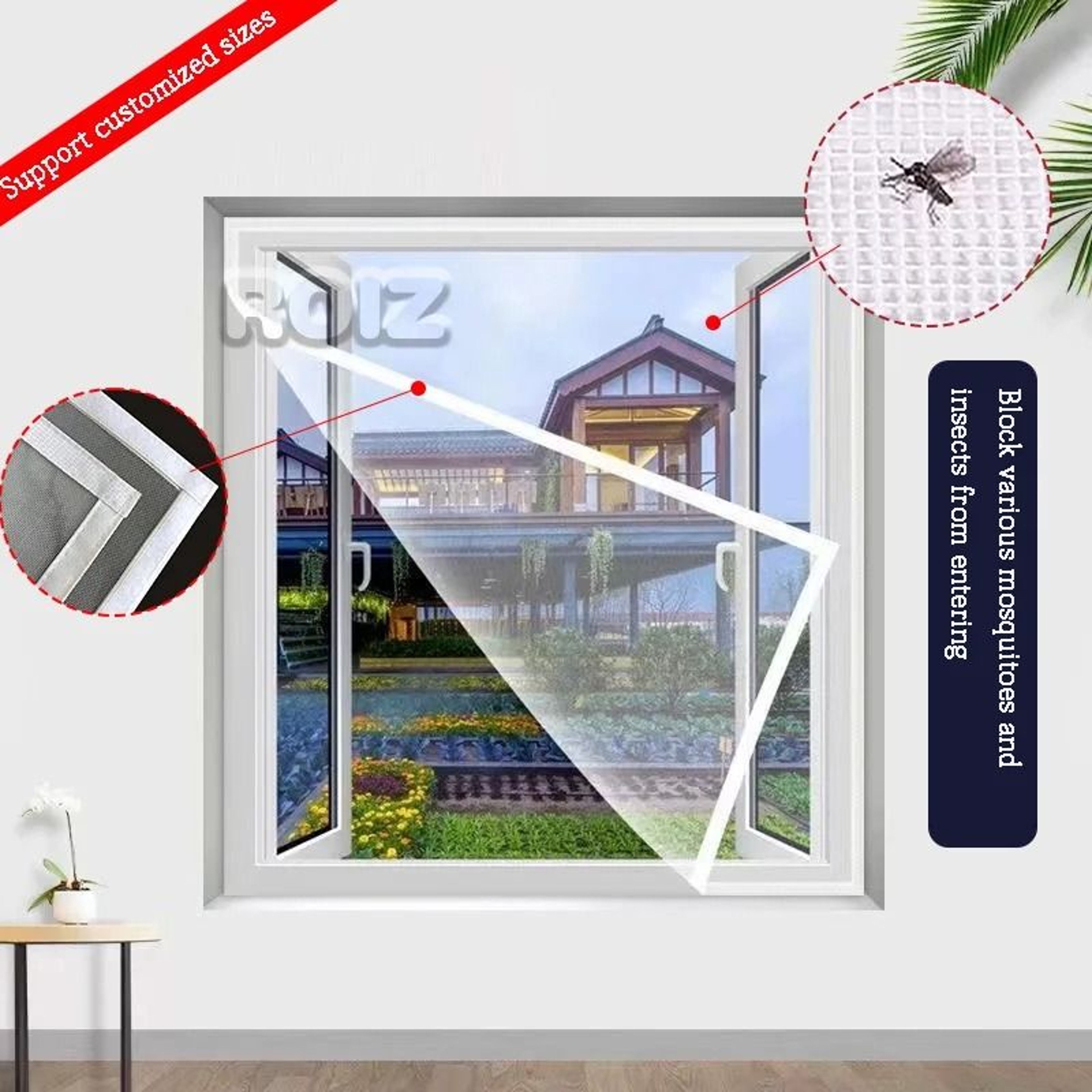 Customizable SelfAdhesive Invisible Window Screen Mesh 0