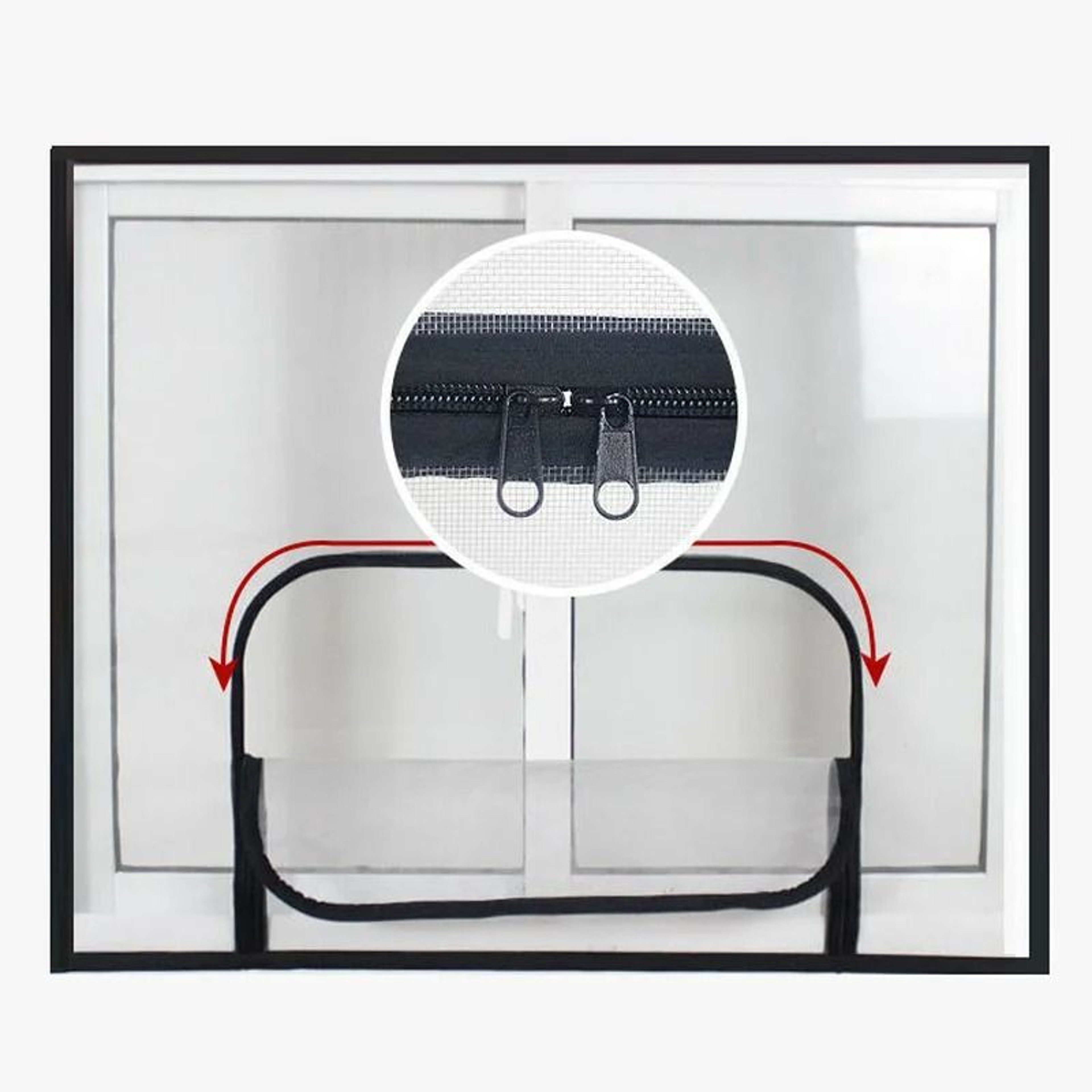 Zippered Invisible Mesh Window  Door Screen 1