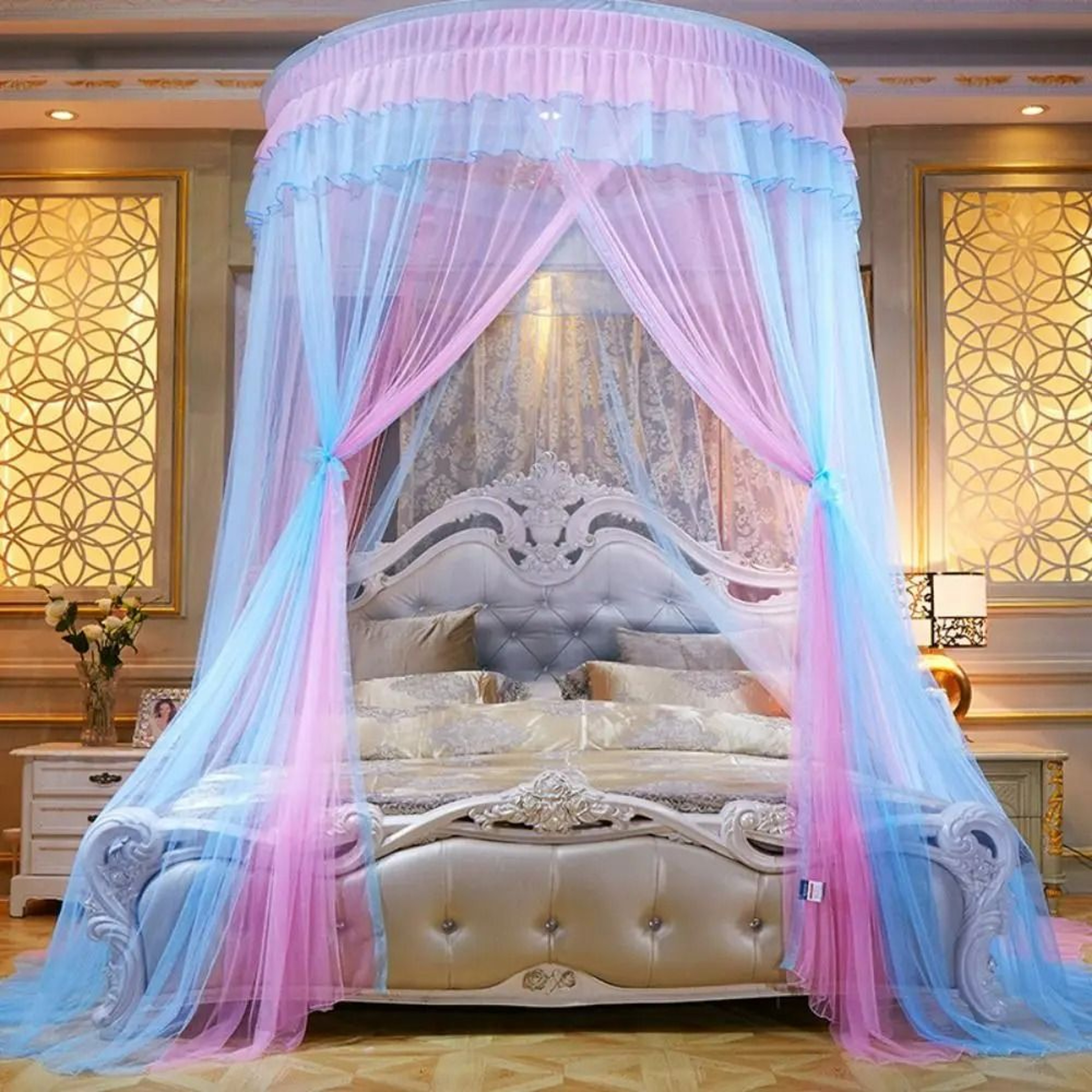 Universal Luxury Lace Princess Dome Bed Canopy Net 8