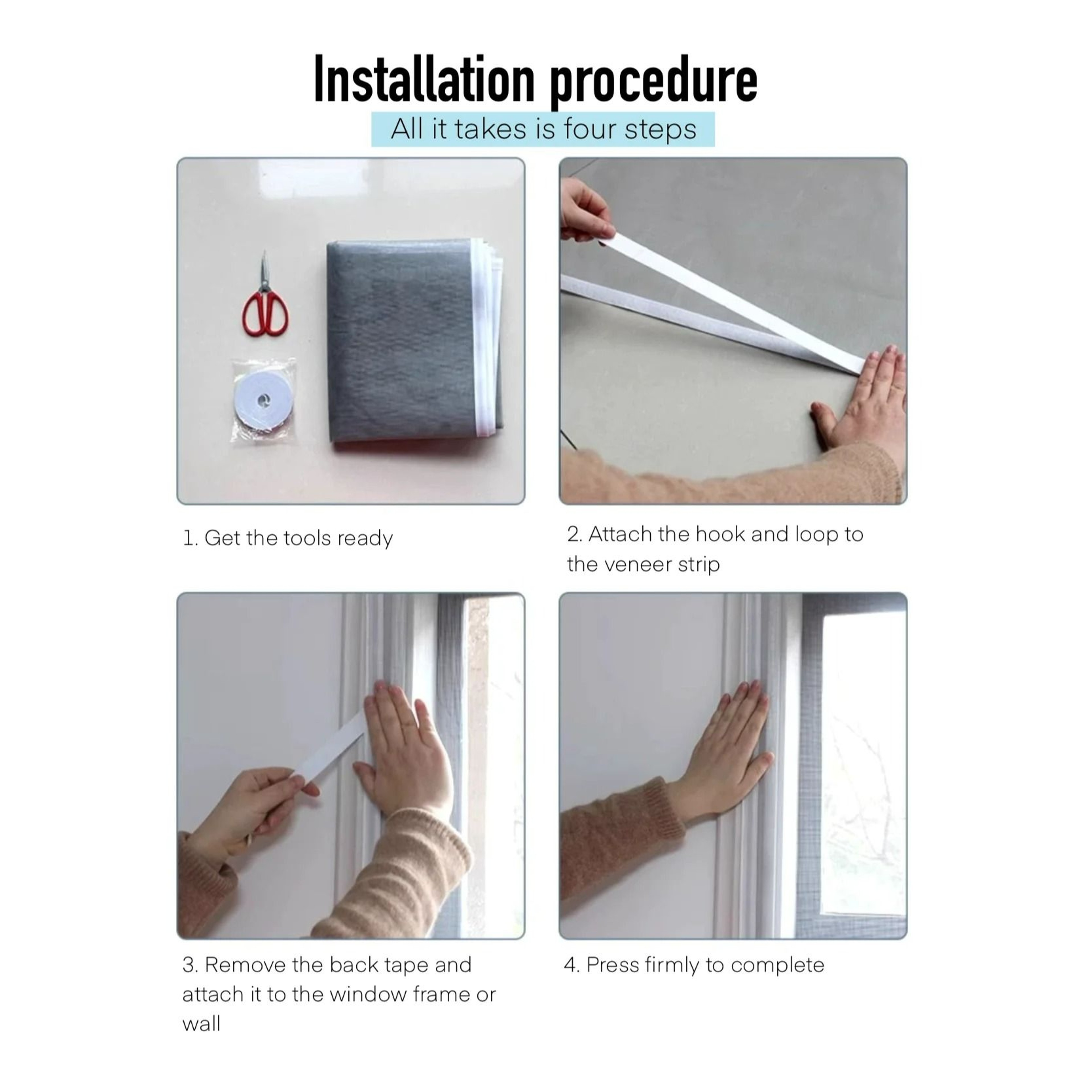 DIY Black SelfAdhesive Window Mosquito Net 6