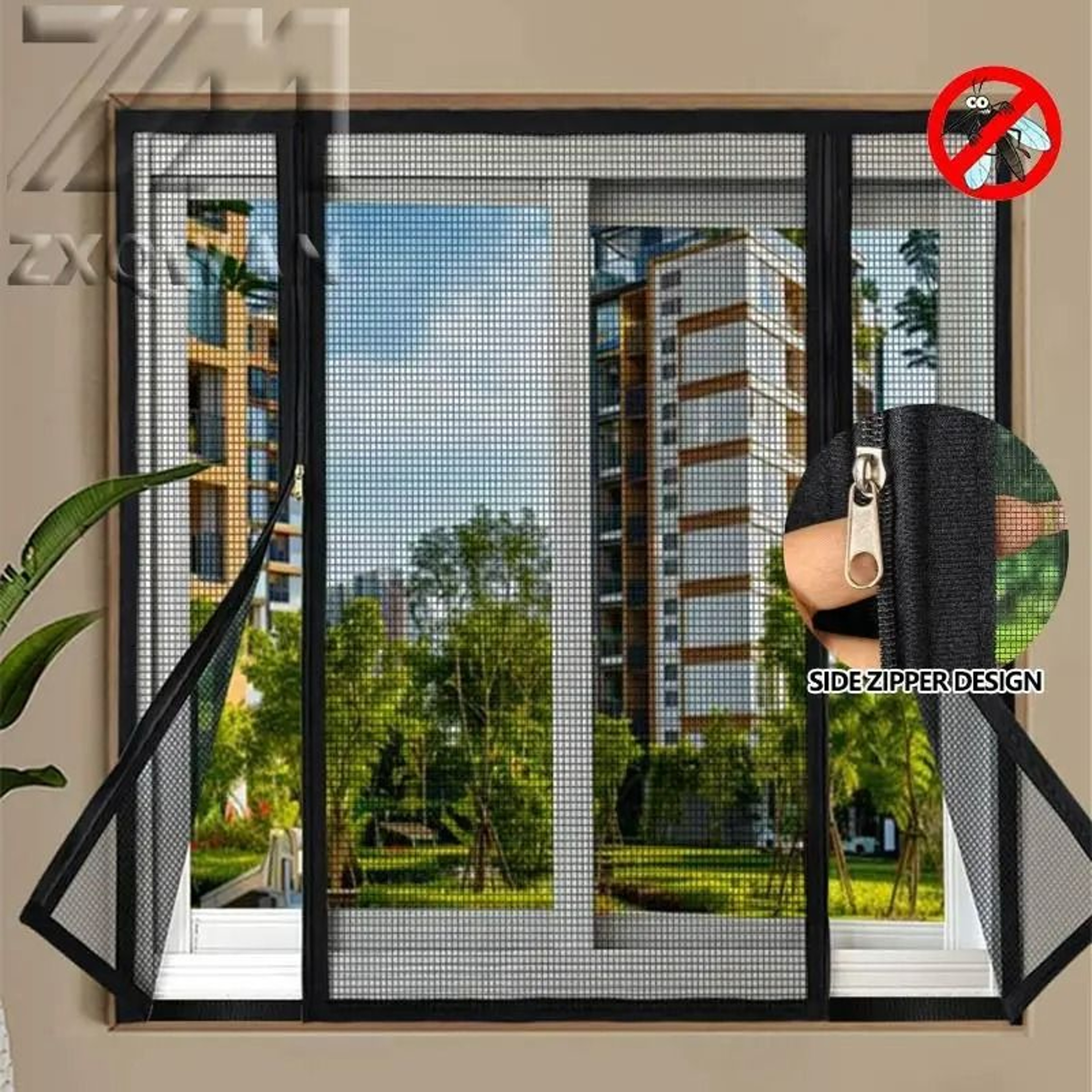 DoubleSided Zipper Invisible Mosquito Screen 0