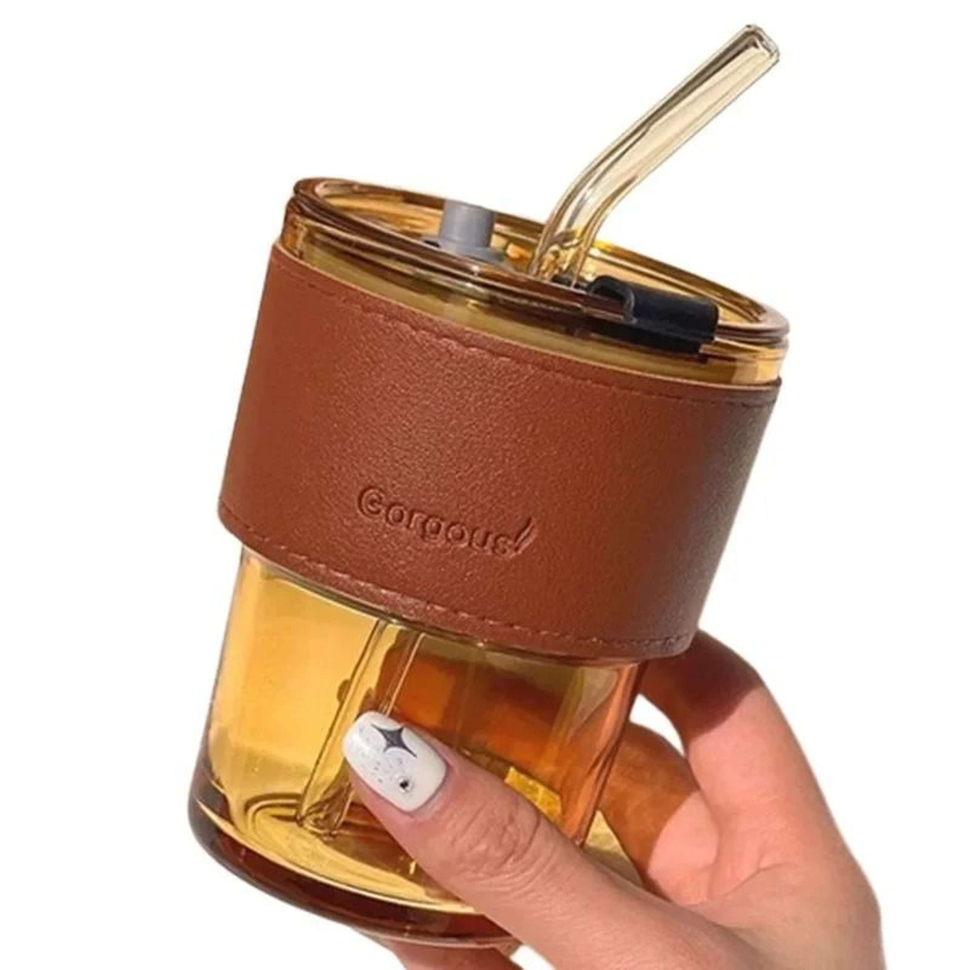 Reusable Glass Sipper Cup With Lid  Straw 3