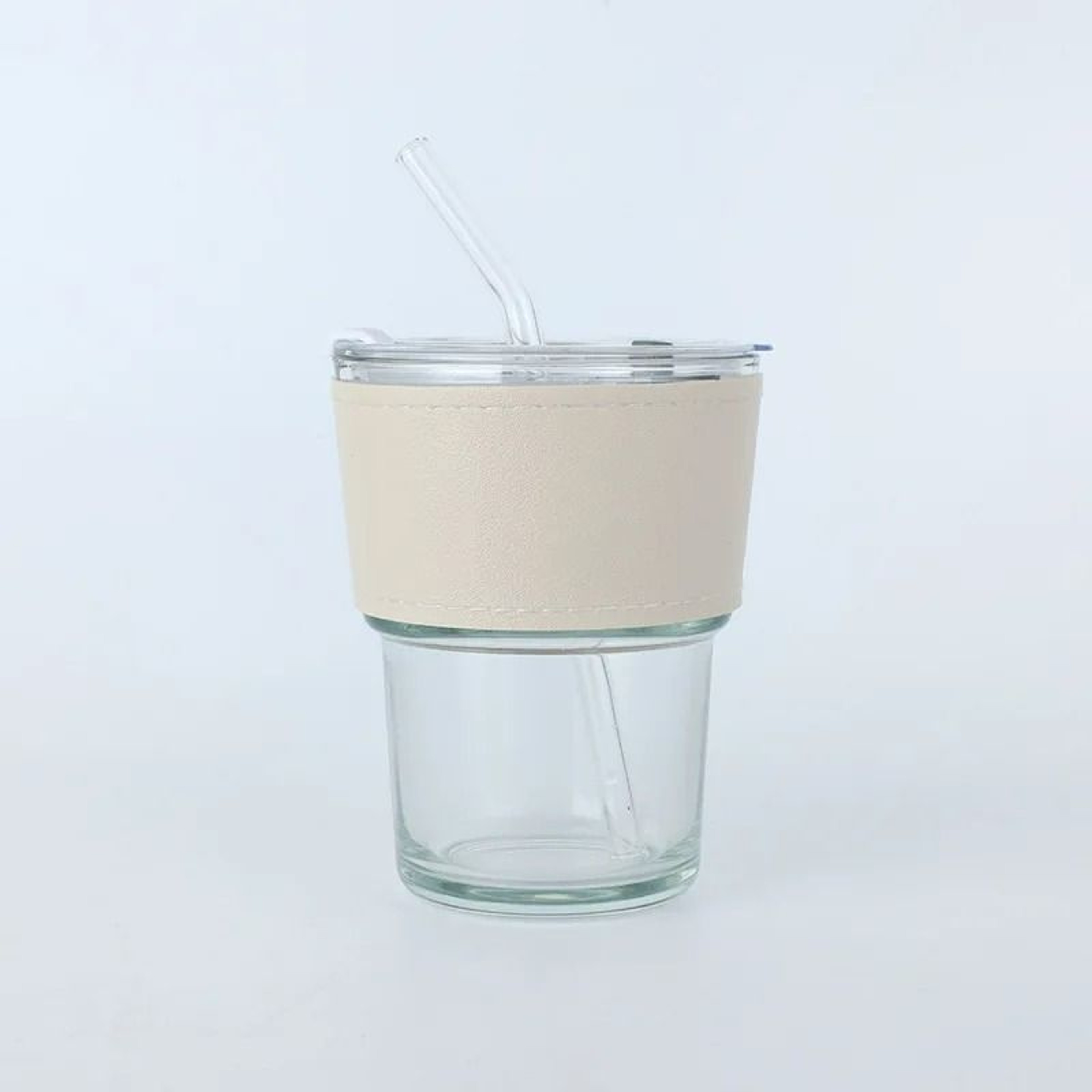 Reusable Glass Sipper Cup With Lid  Straw 5