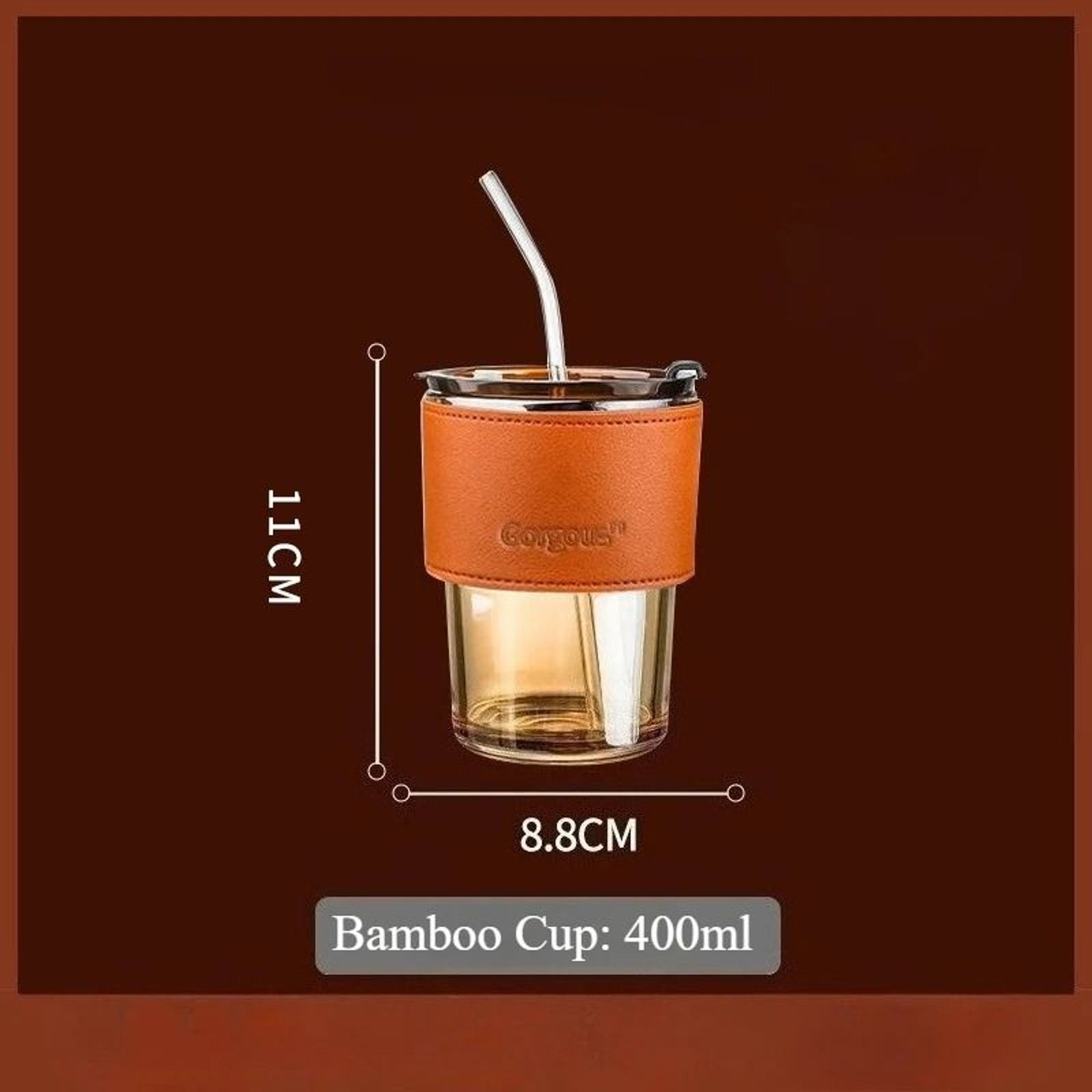 Reusable Glass Sipper Cup With Lid  Straw 6