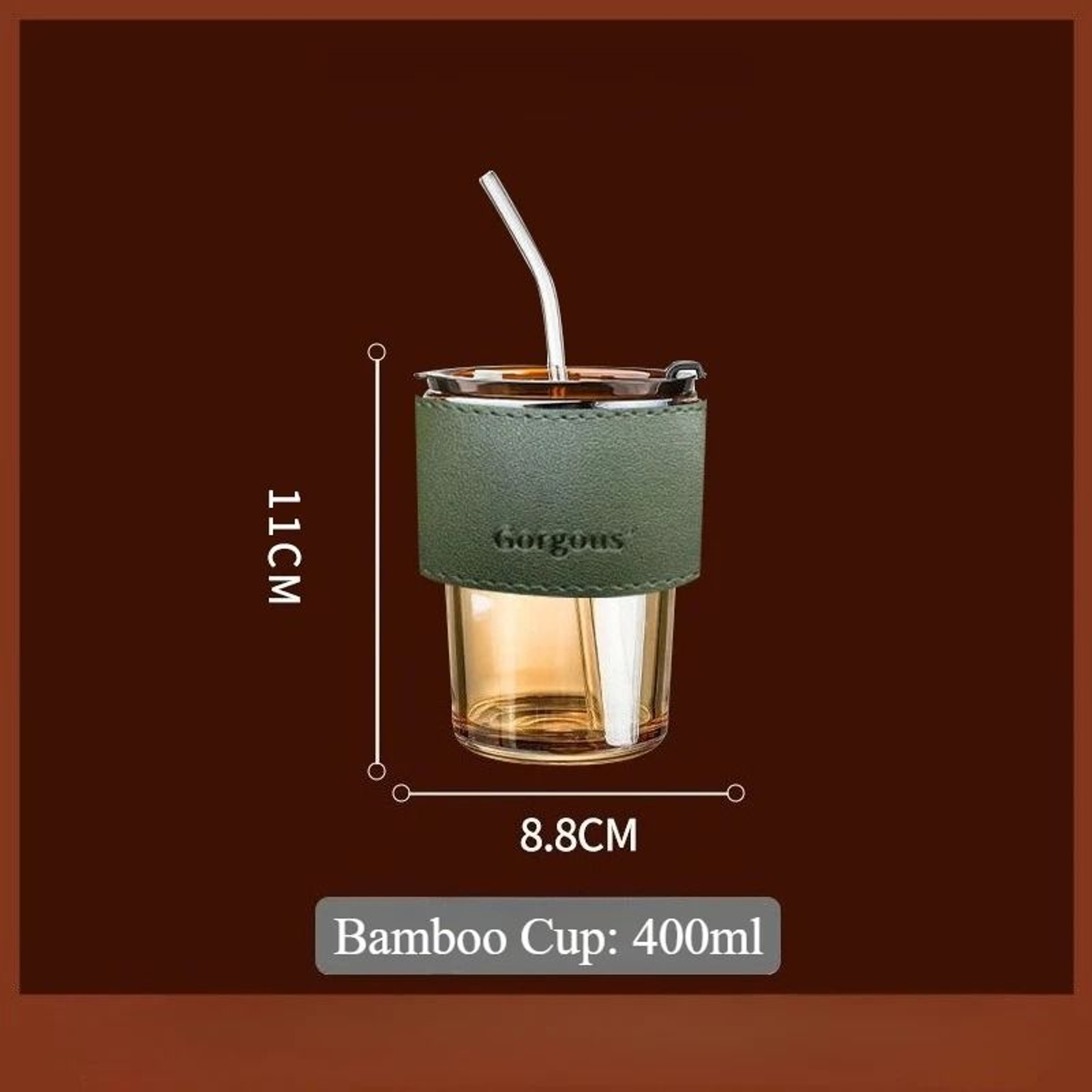 Reusable Glass Sipper Cup With Lid  Straw 8