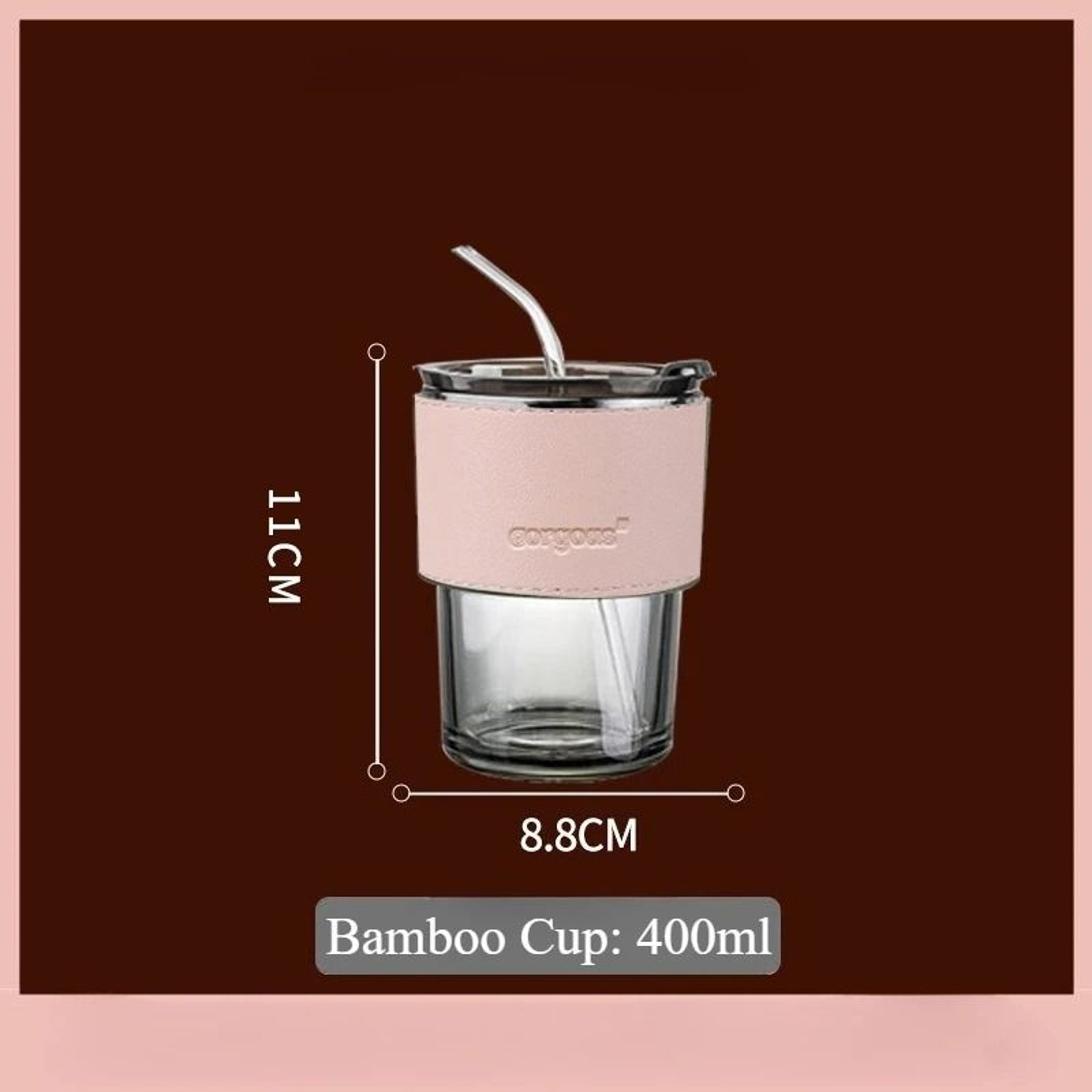 Reusable Glass Sipper Cup With Lid  Straw 13