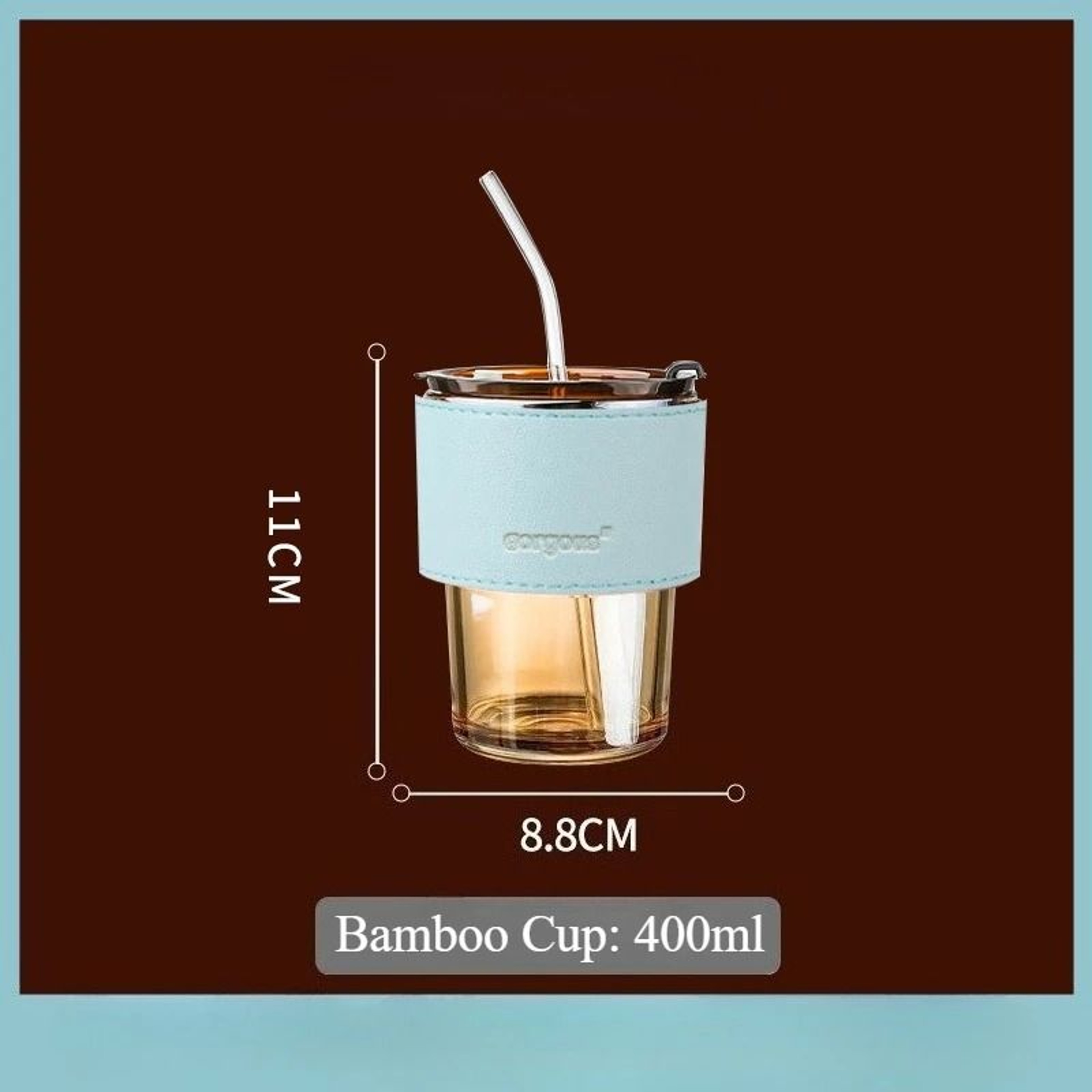 Reusable Glass Sipper Cup With Lid  Straw 18