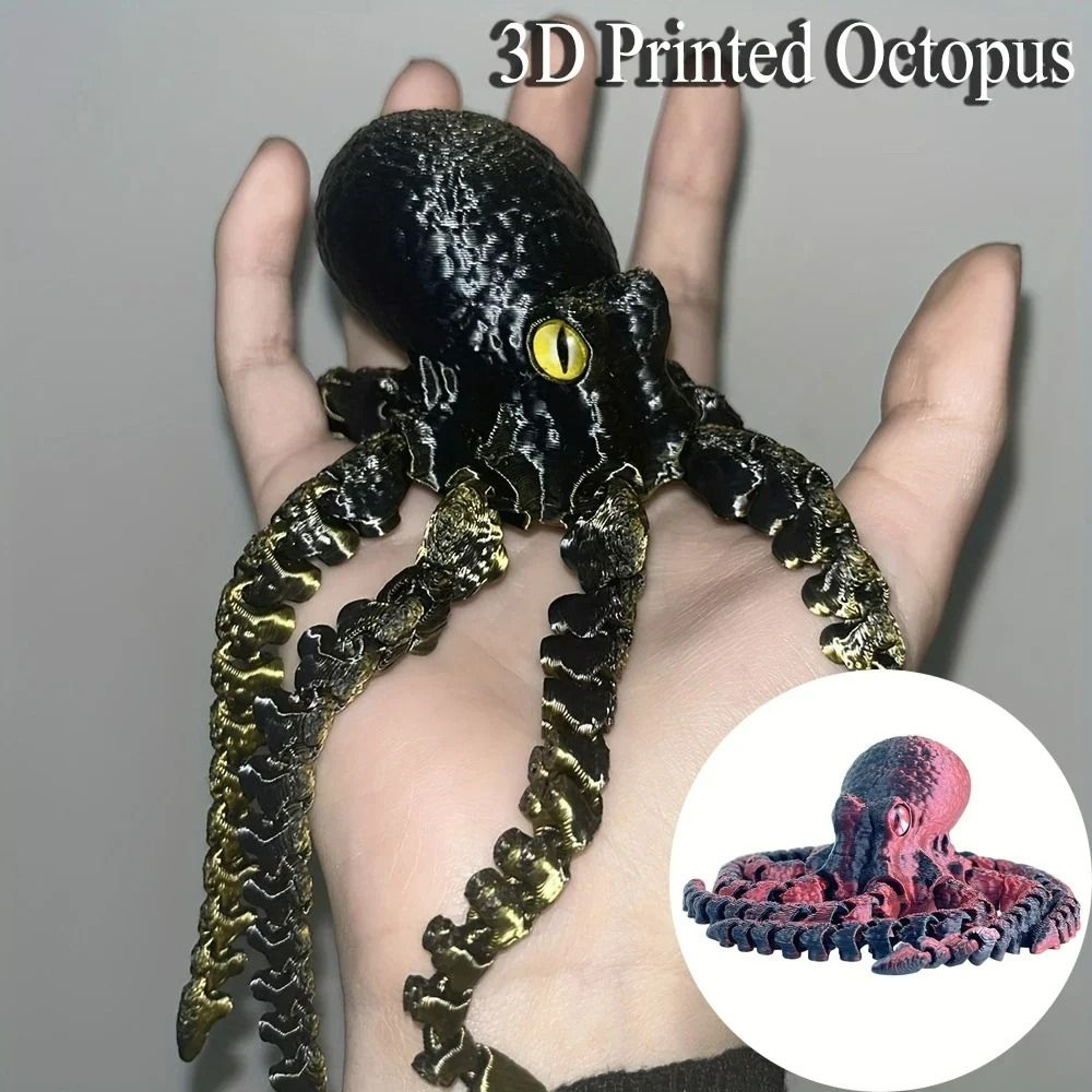 3D Printed Articulated Octopus Rex Model 1