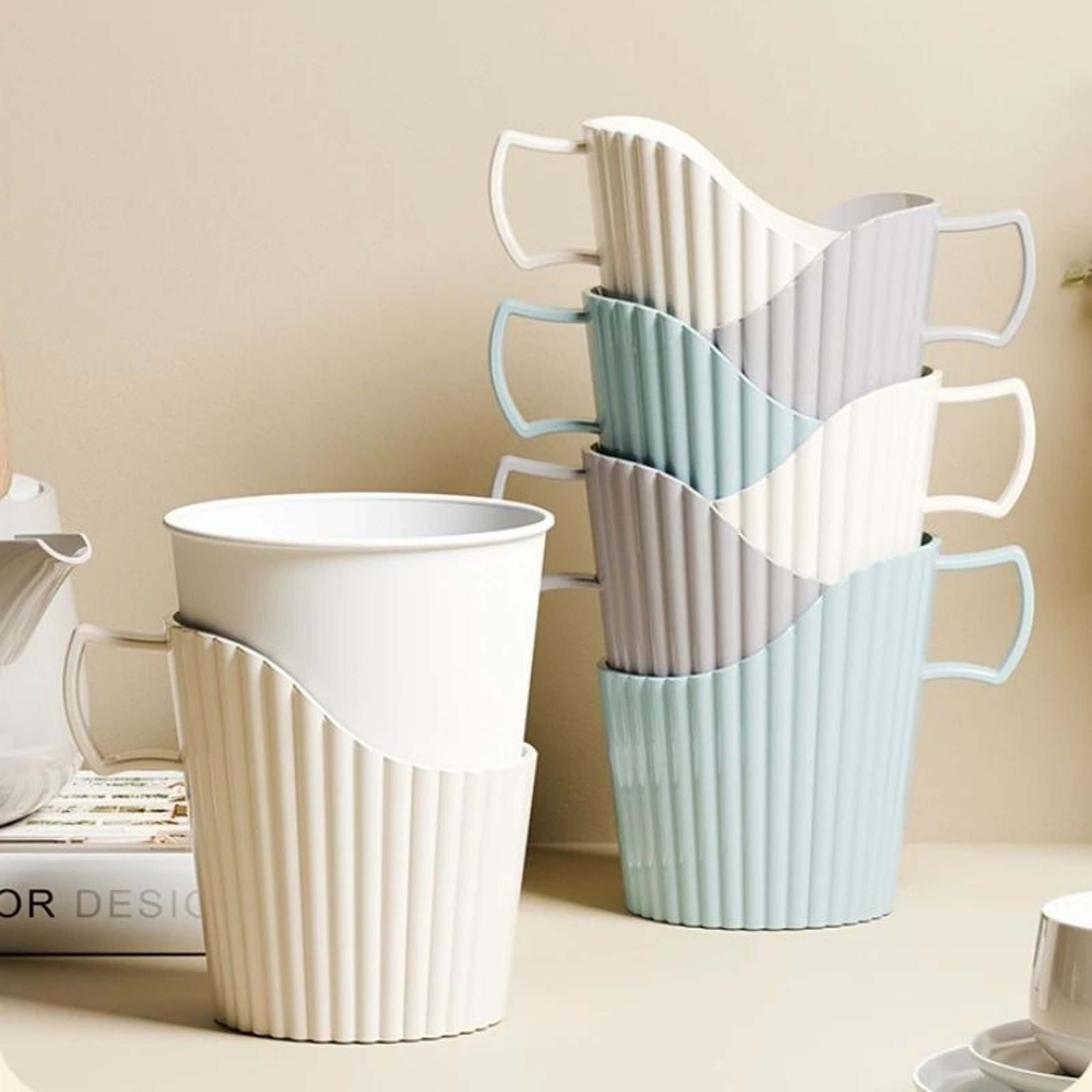 6Piece Disposable Paper Cup Holder  Heat Insulating Cover Set 4