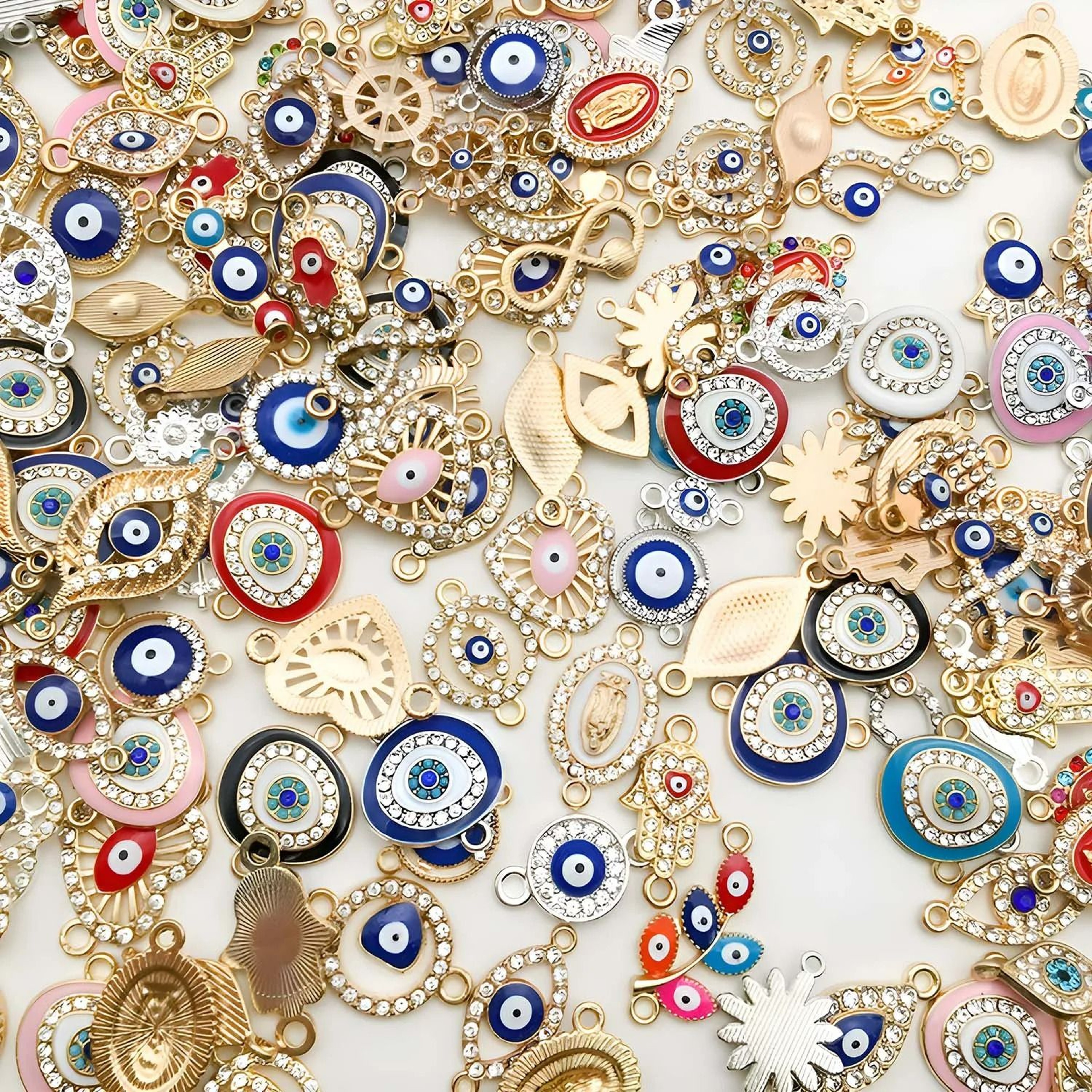Palm Eye Devils Eye Rhinestone Connector Charms 3