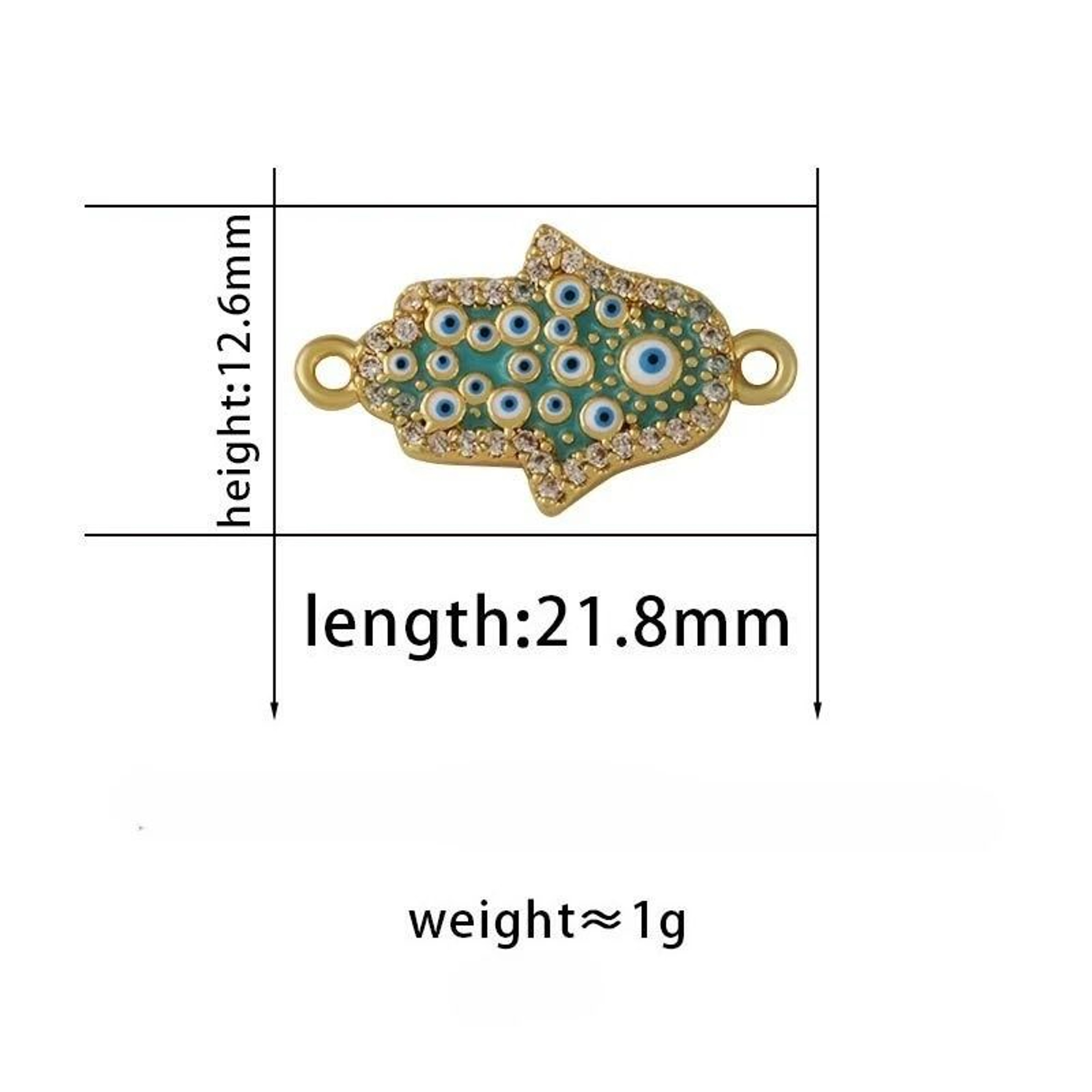 Palm Eye Devils Eye Rhinestone Connector Charms 6