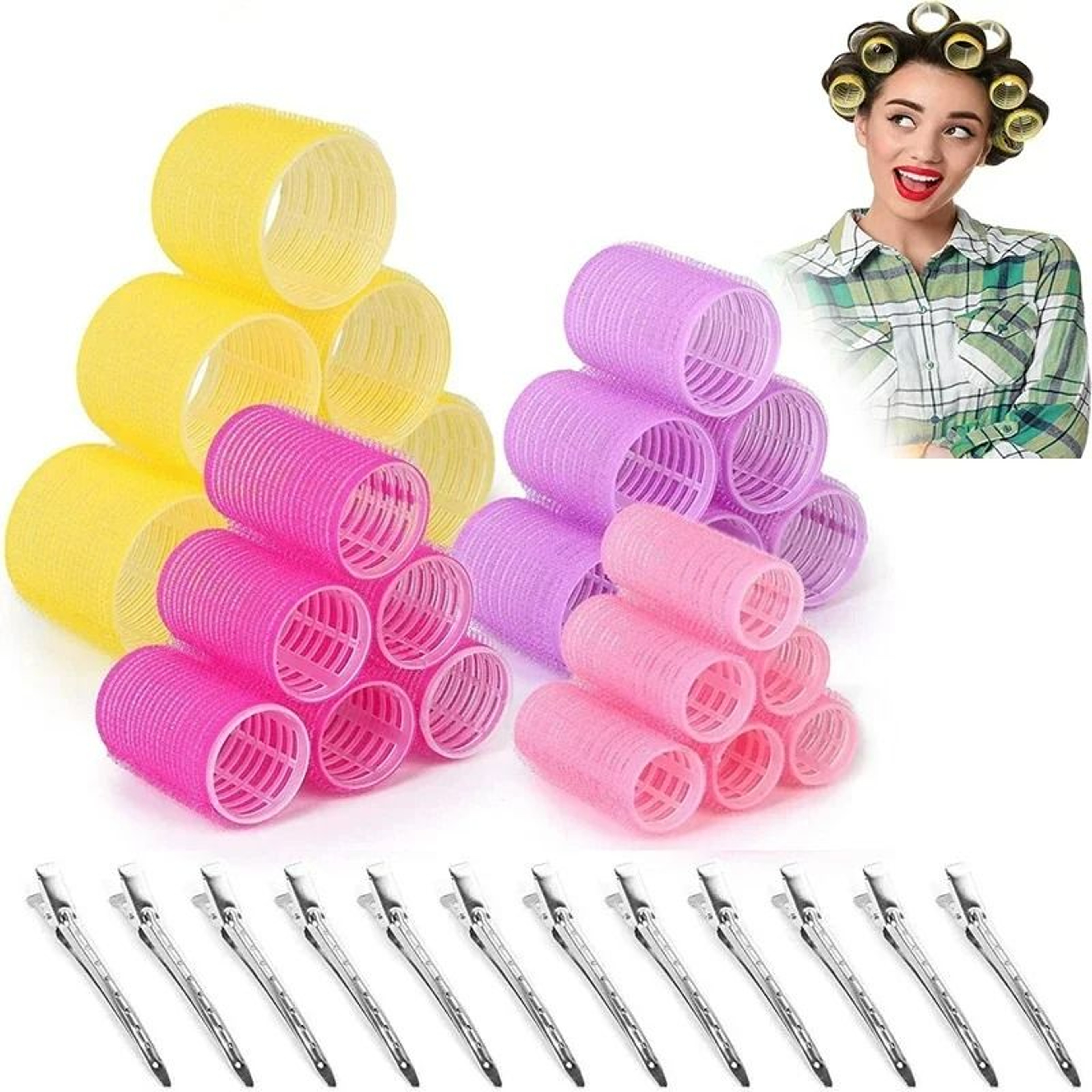 6Piece SelfGrip Heatless Hair Rollers 0