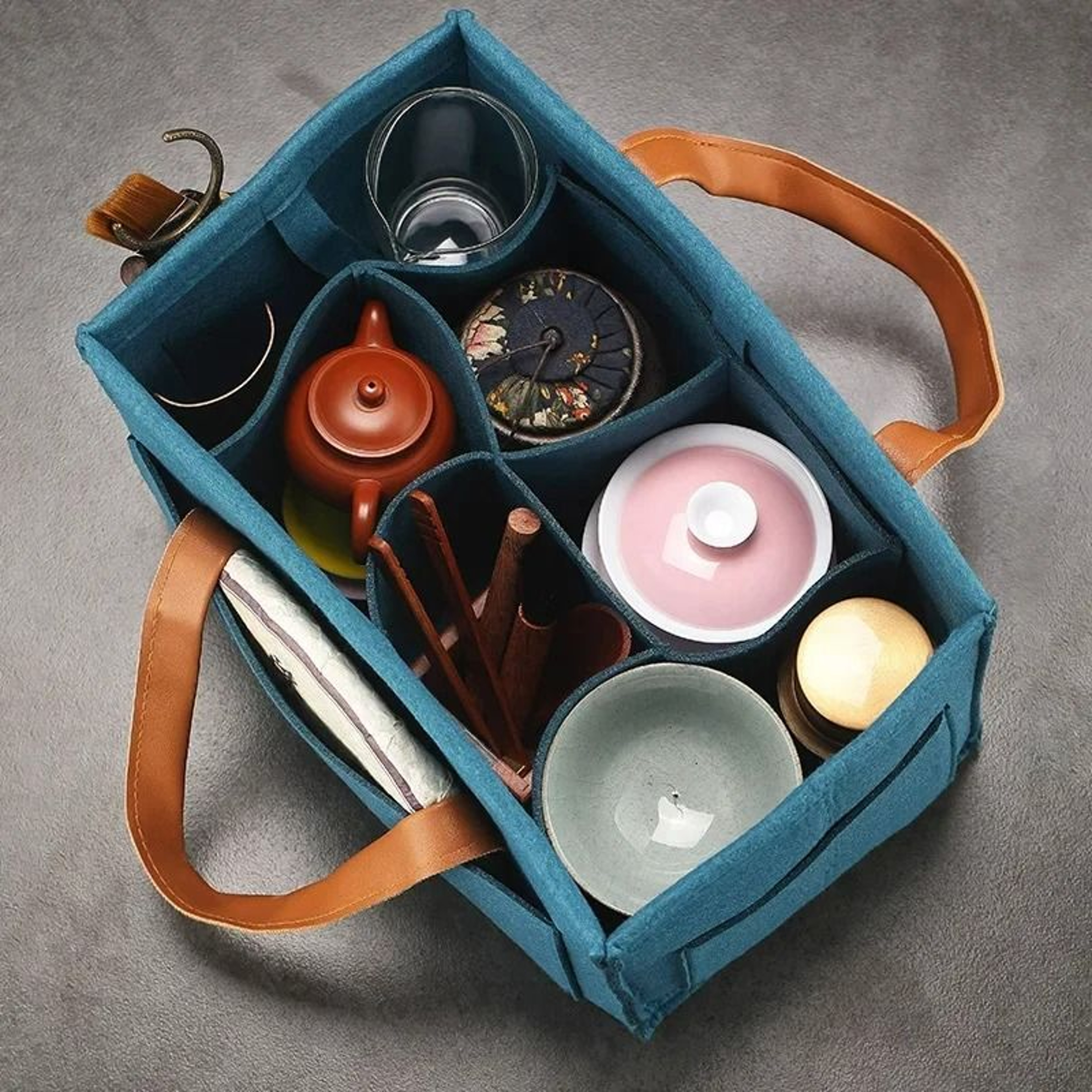 Portable Travel Tea Set Storage Bag 0