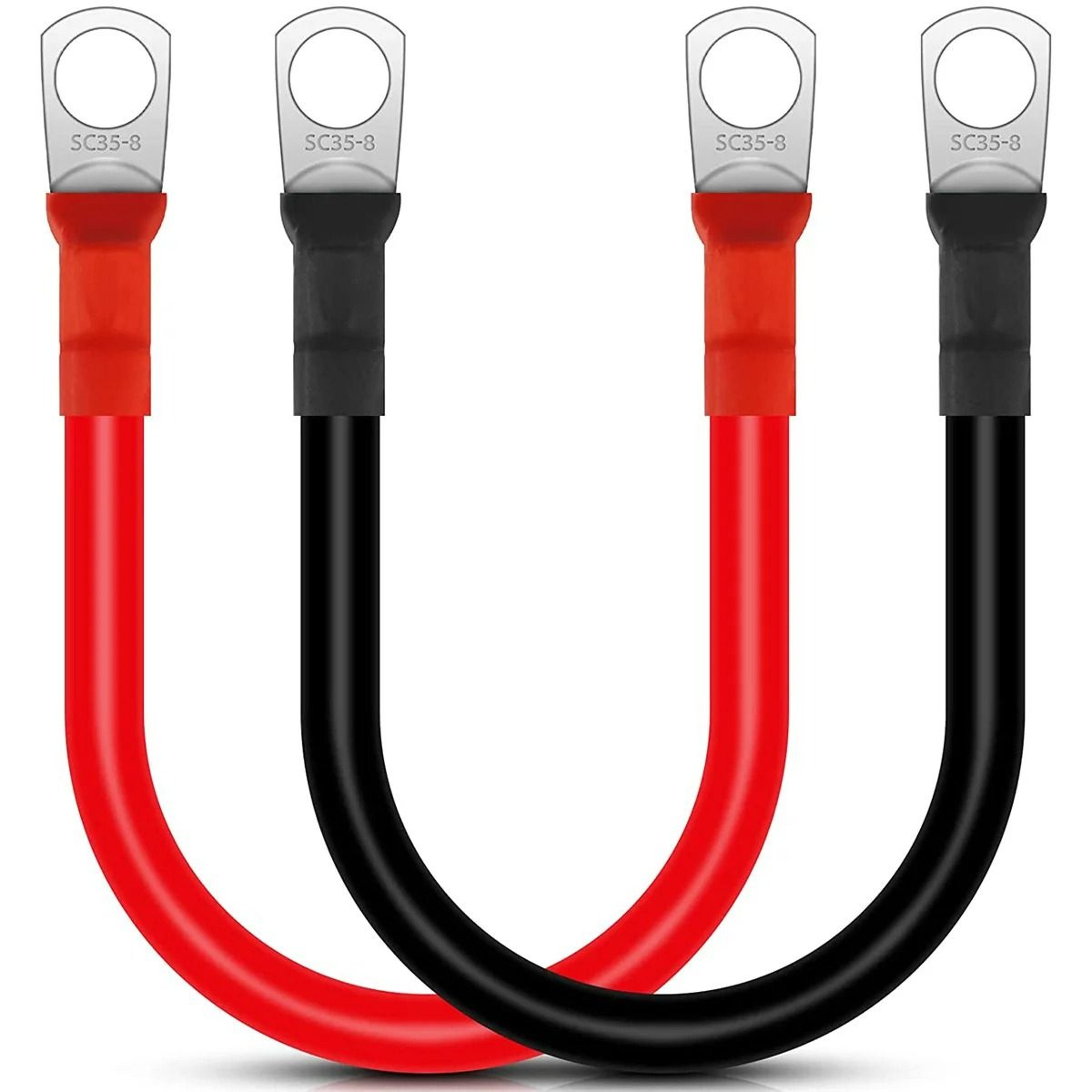 Soft Silicone 2AWG TinPlated Copper Battery Cable Set 2Pack 7