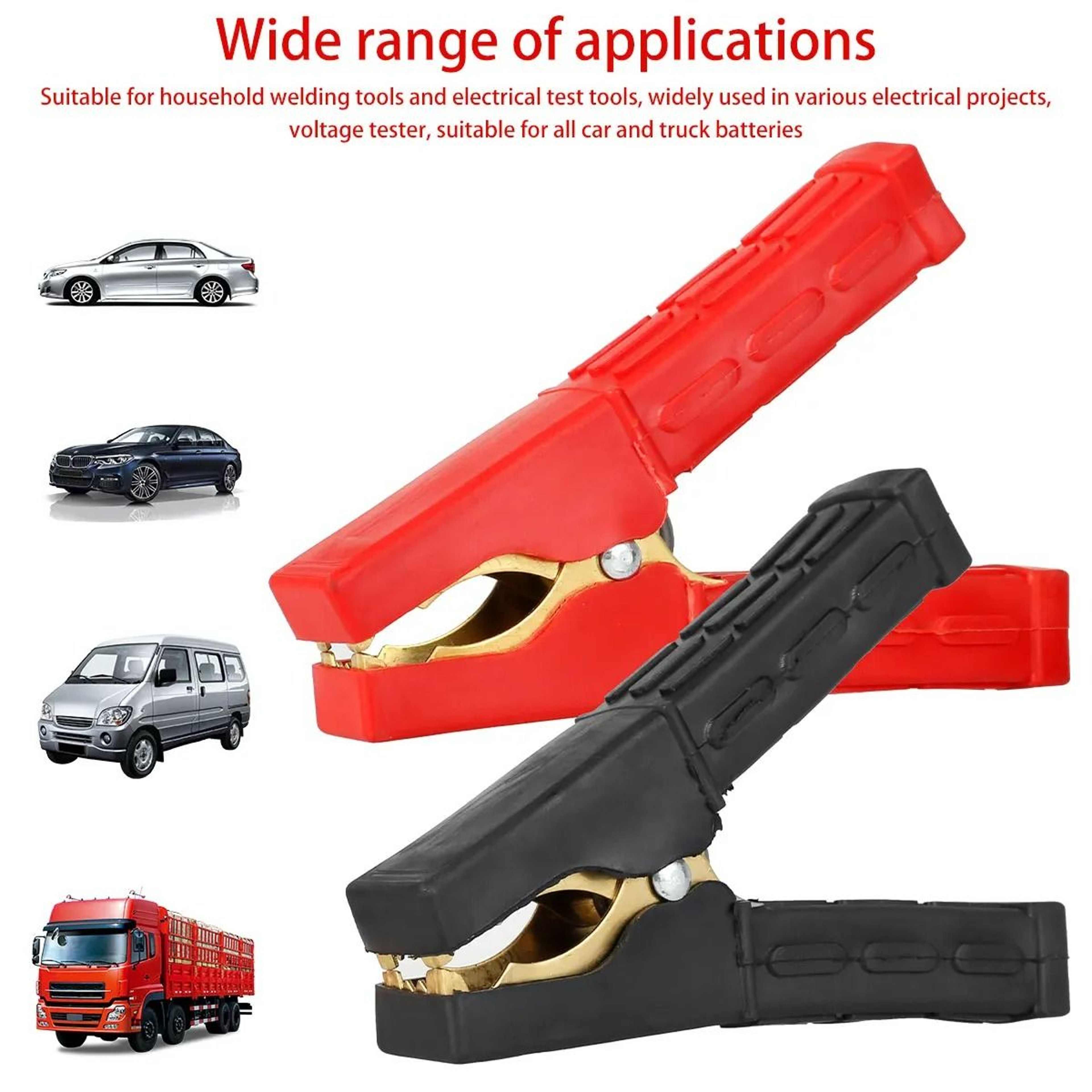 HeavyDuty Pure Copper Battery Alligator Clips 2Pack 4