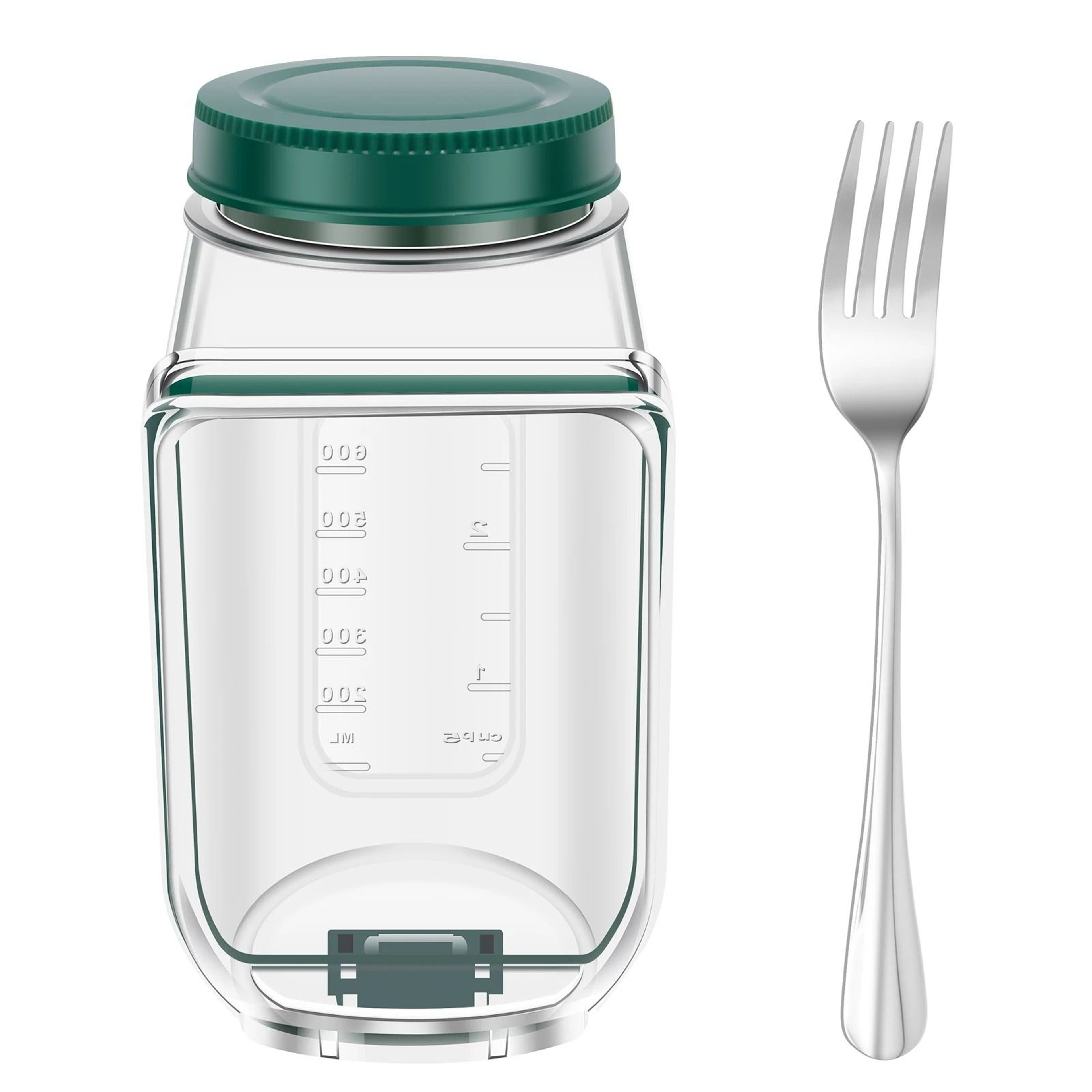 Portable SideOpening Salad Jar With Stainless Steel Fork 7
