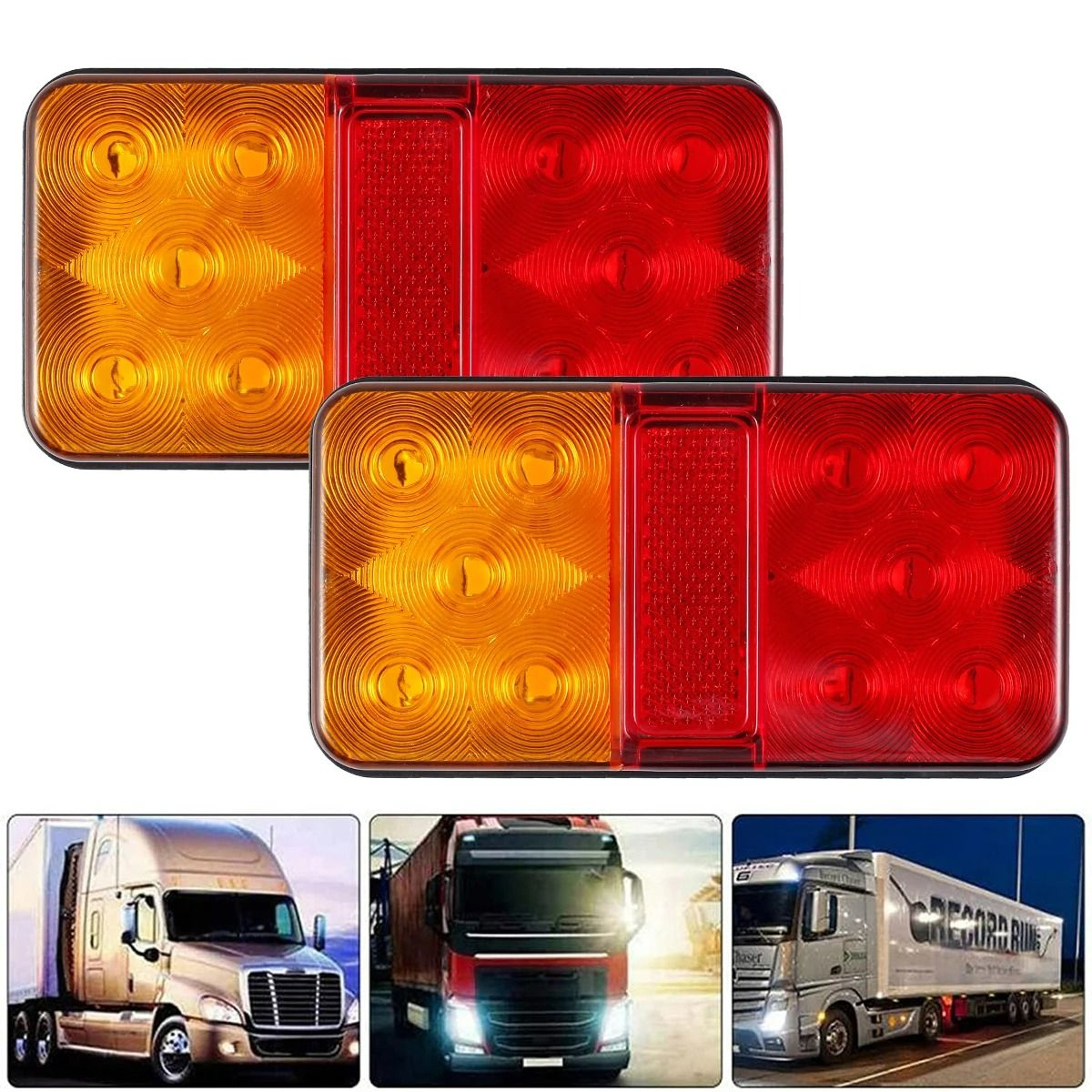 10LED Waterproof 12V Trailer Tail Light Set 2Pack 4
