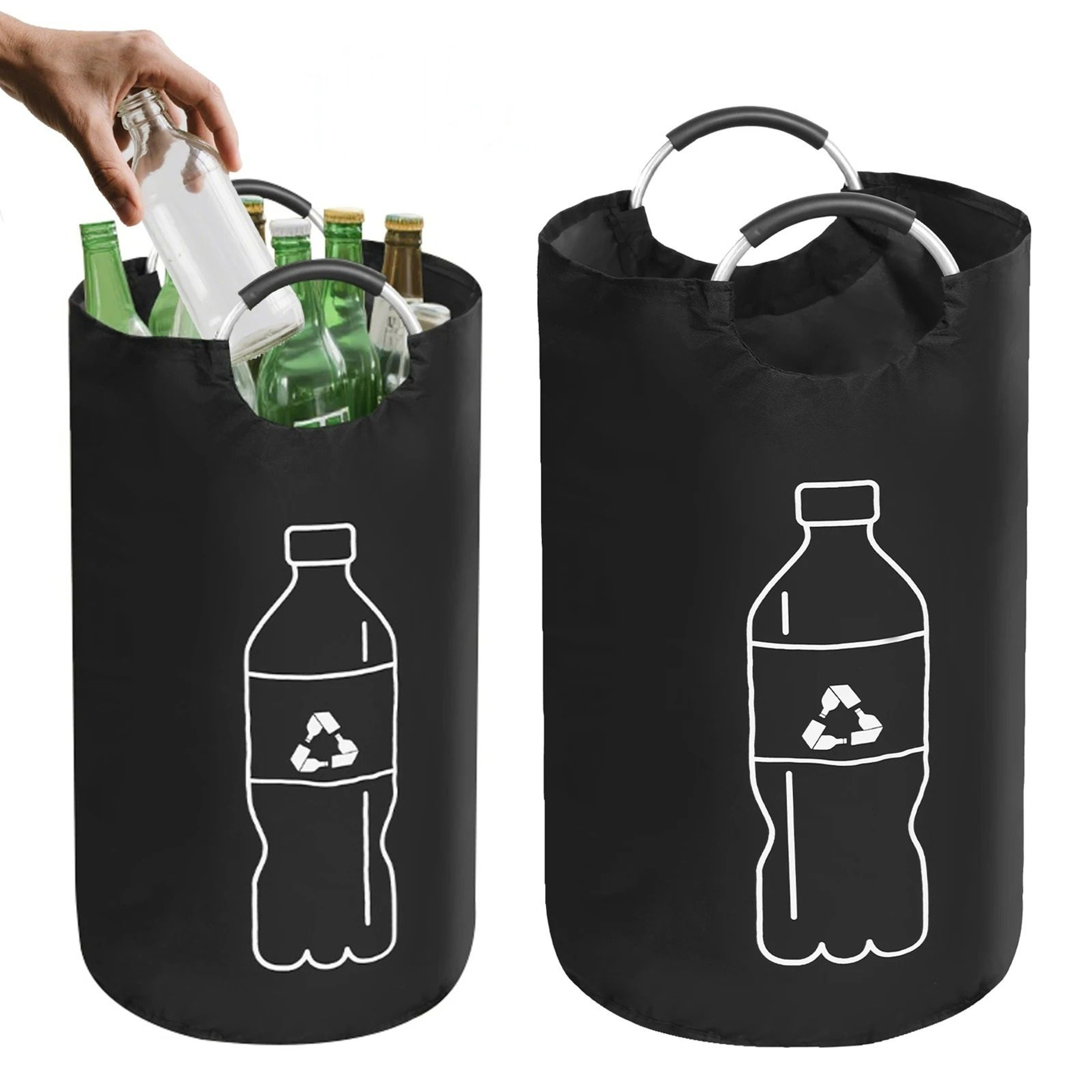 Collapsible Empty Bottle  Recycling Storage Basket With Aluminum Handles 0