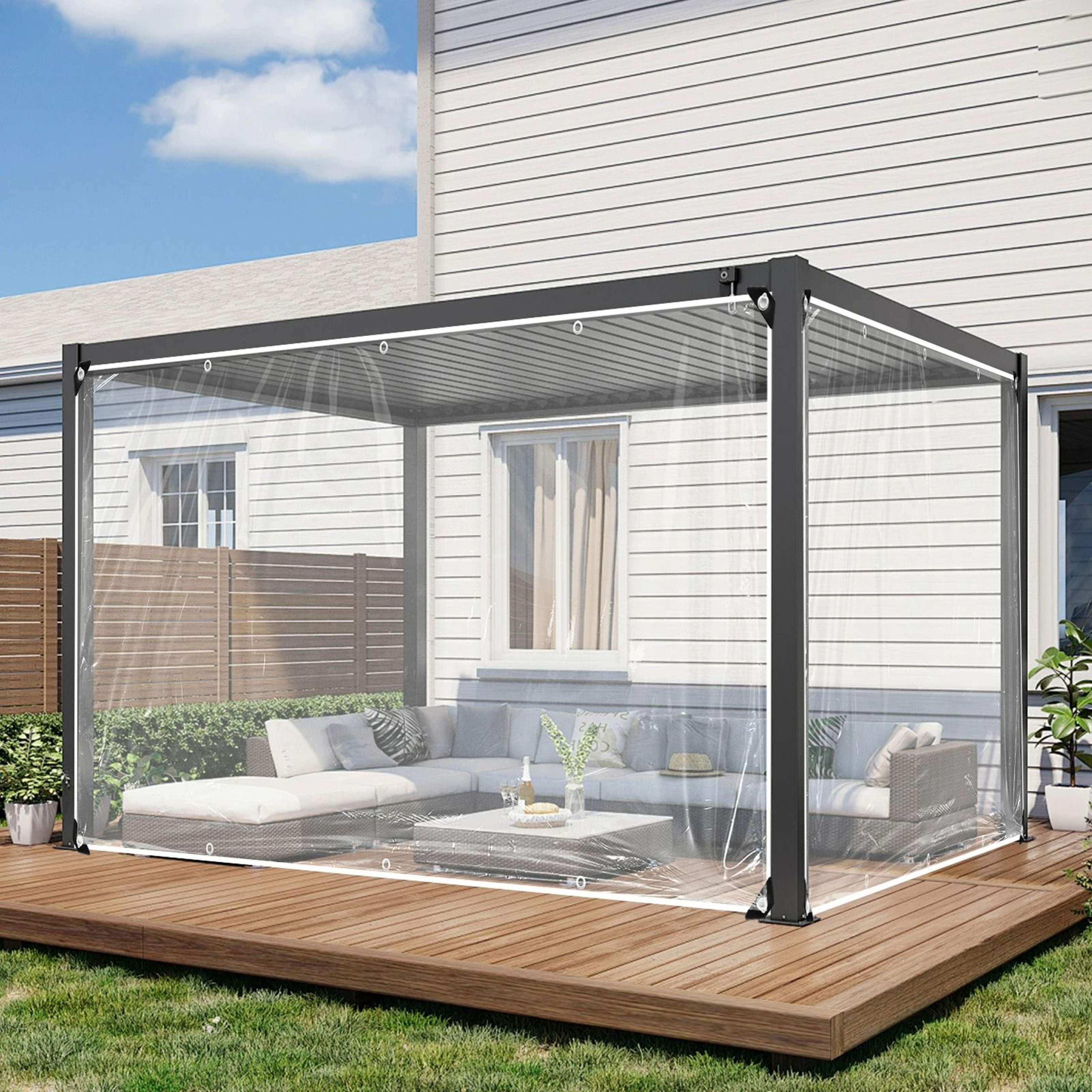 Thickened Waterproof Clear Tarp Cover With Grommets 0