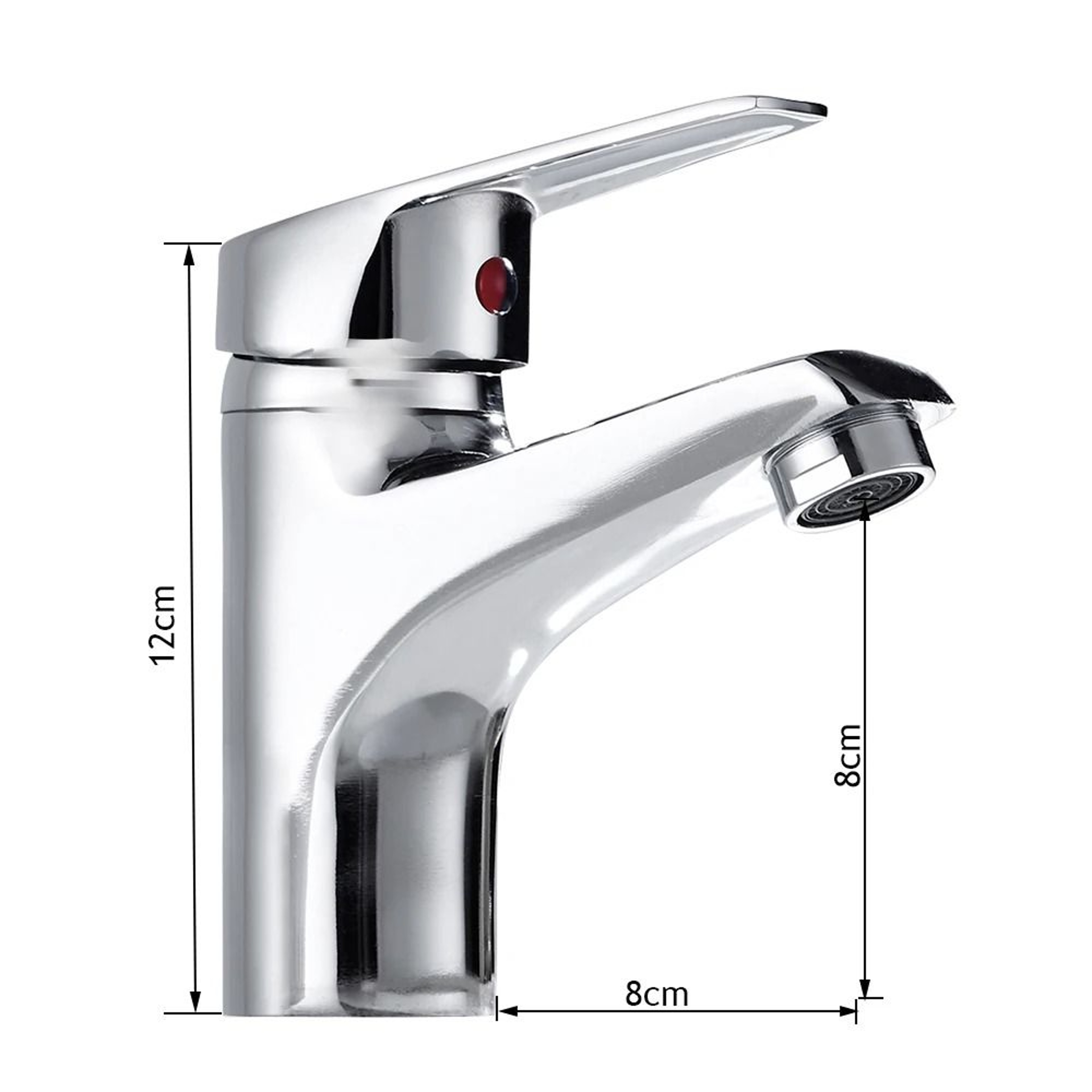 SingleLever DeckMounted Hot  Cold Bathroom Basin Mixer Faucet 6