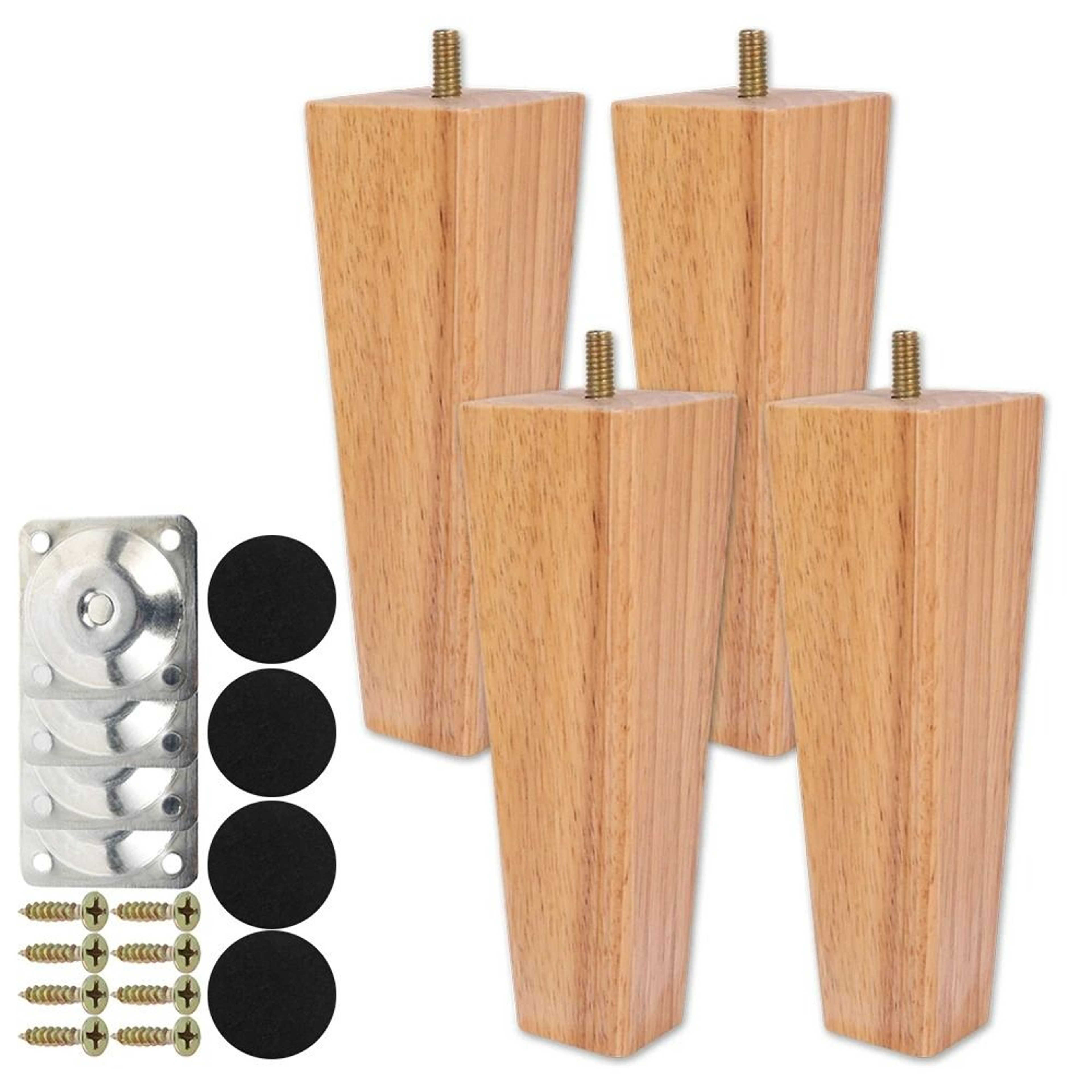4Piece Solid Wood Square Furniture Replacement Legs Set 10