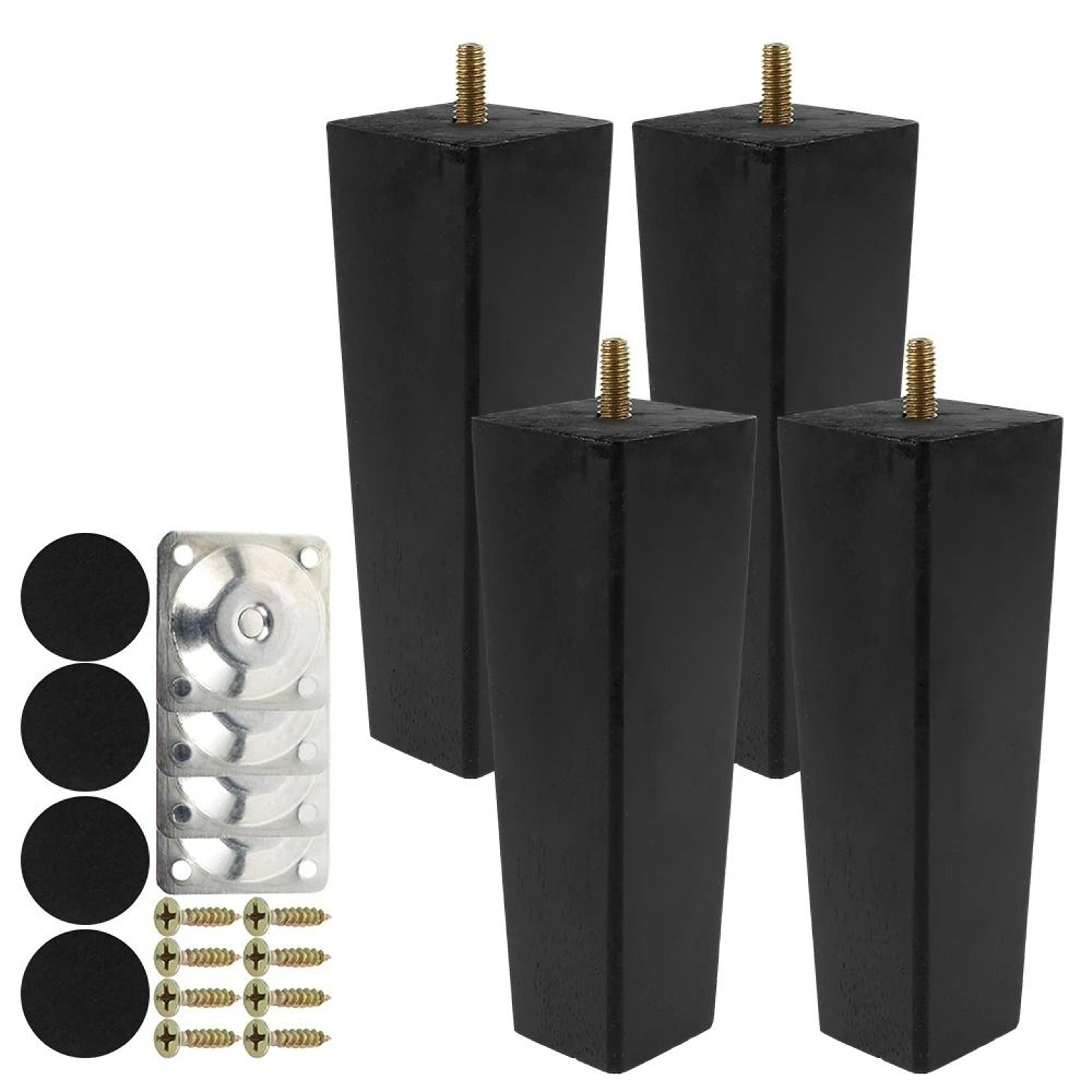 4Piece Solid Wood Square Furniture Replacement Legs Set 12