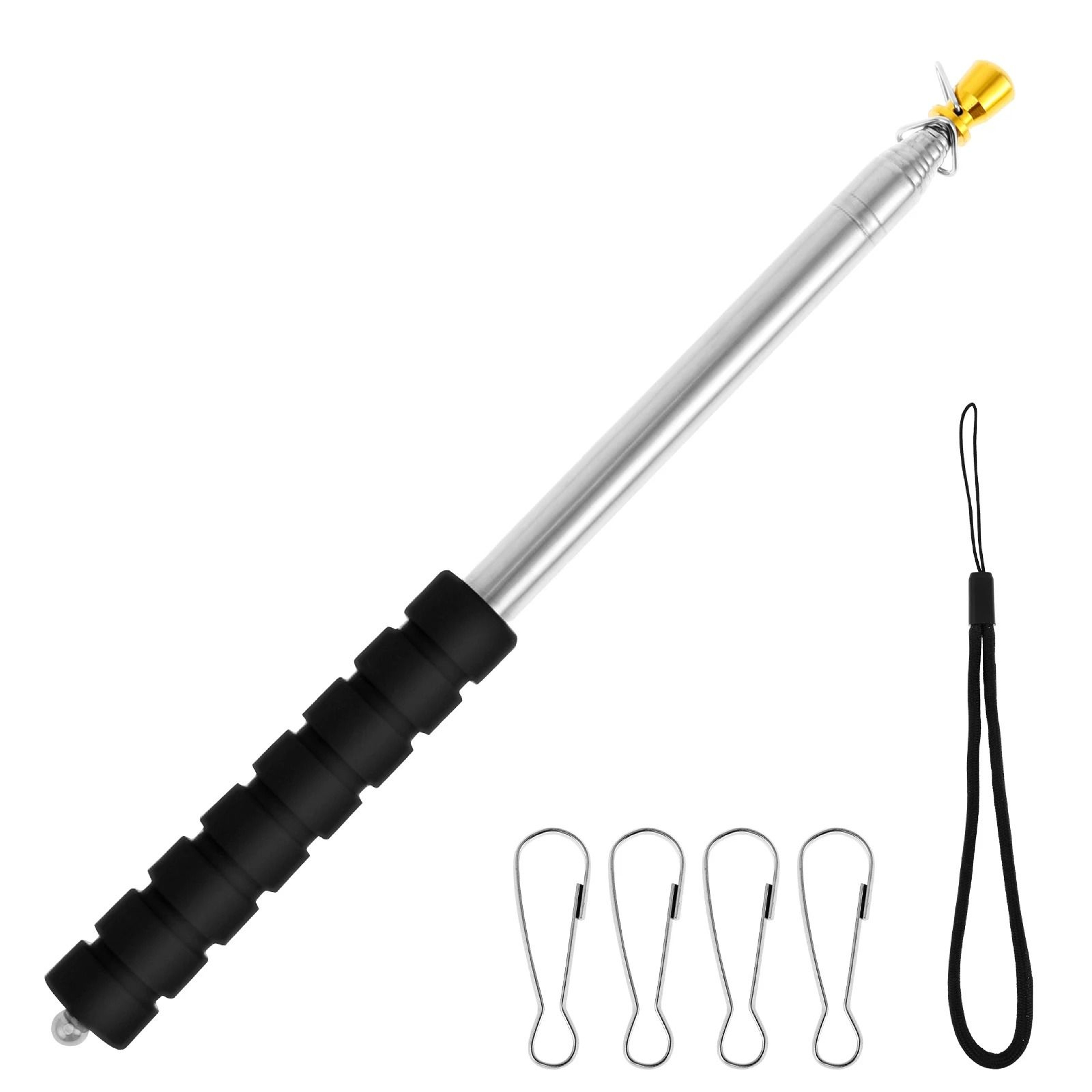 Extendable Stainless Steel Handheld Telescopic Flagpole  Pointer 0