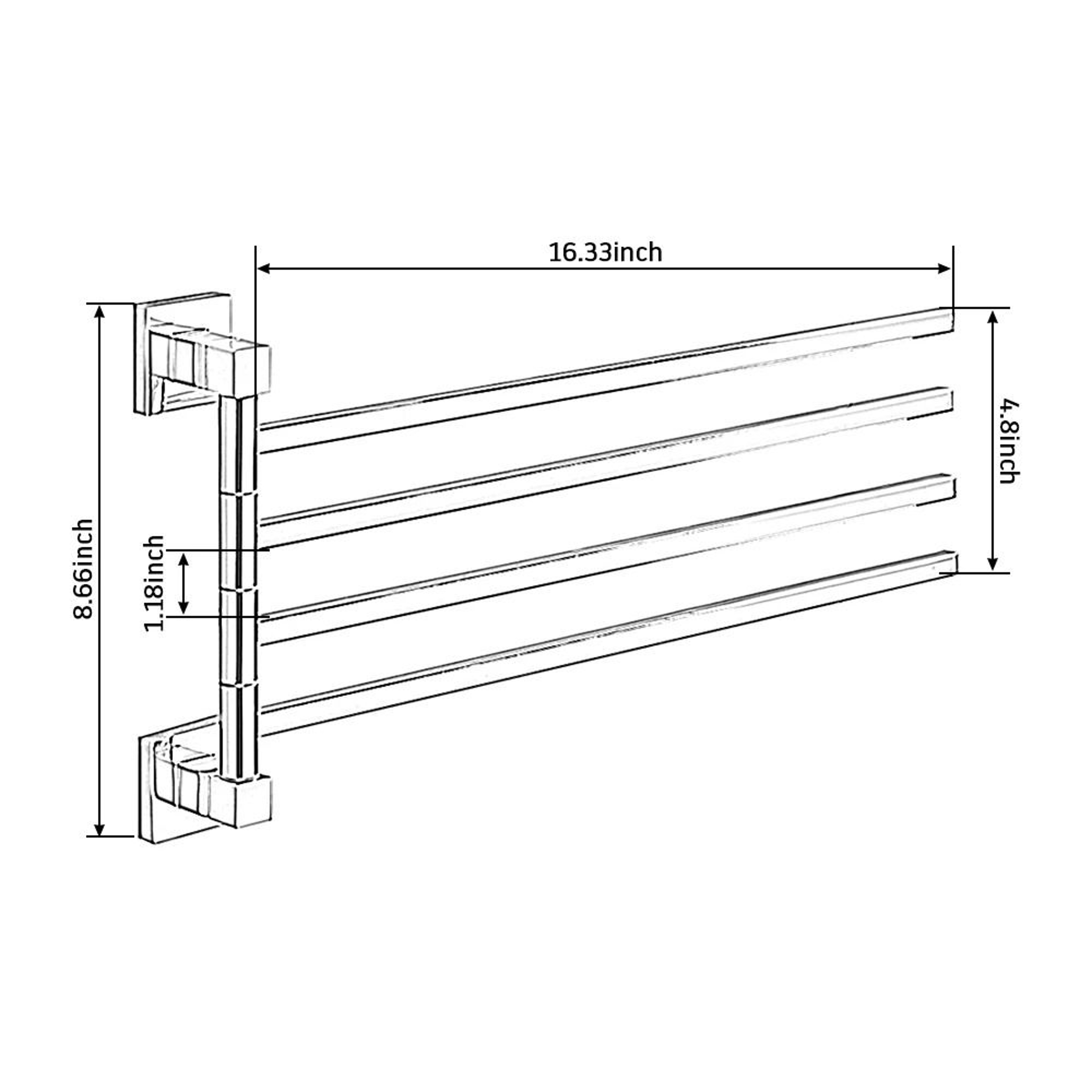 WallMounted Stainless Steel SwingArm Towel Rack 5