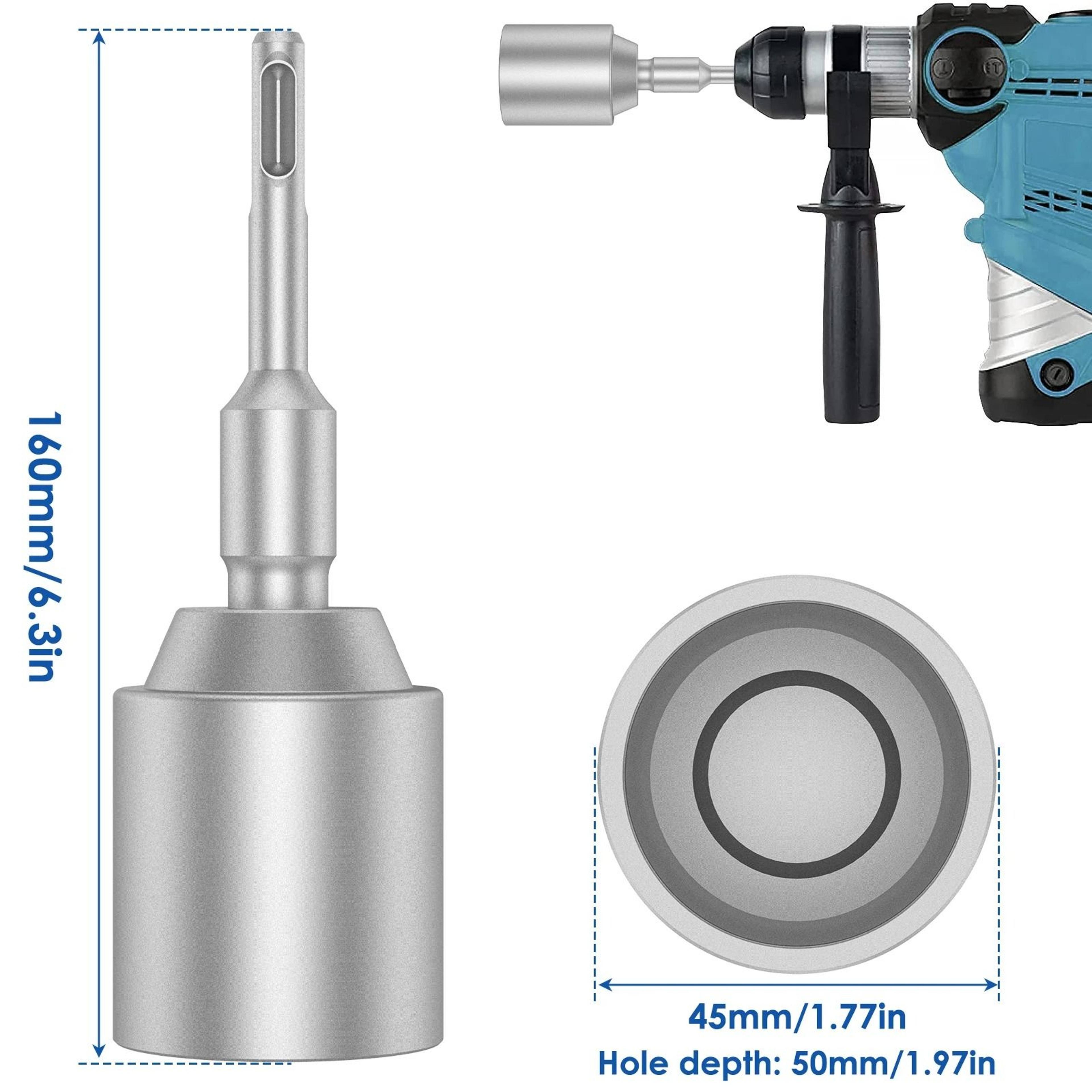 SDSPlus HeavyDuty Steel Ground Rod Driver Drill Bit 9