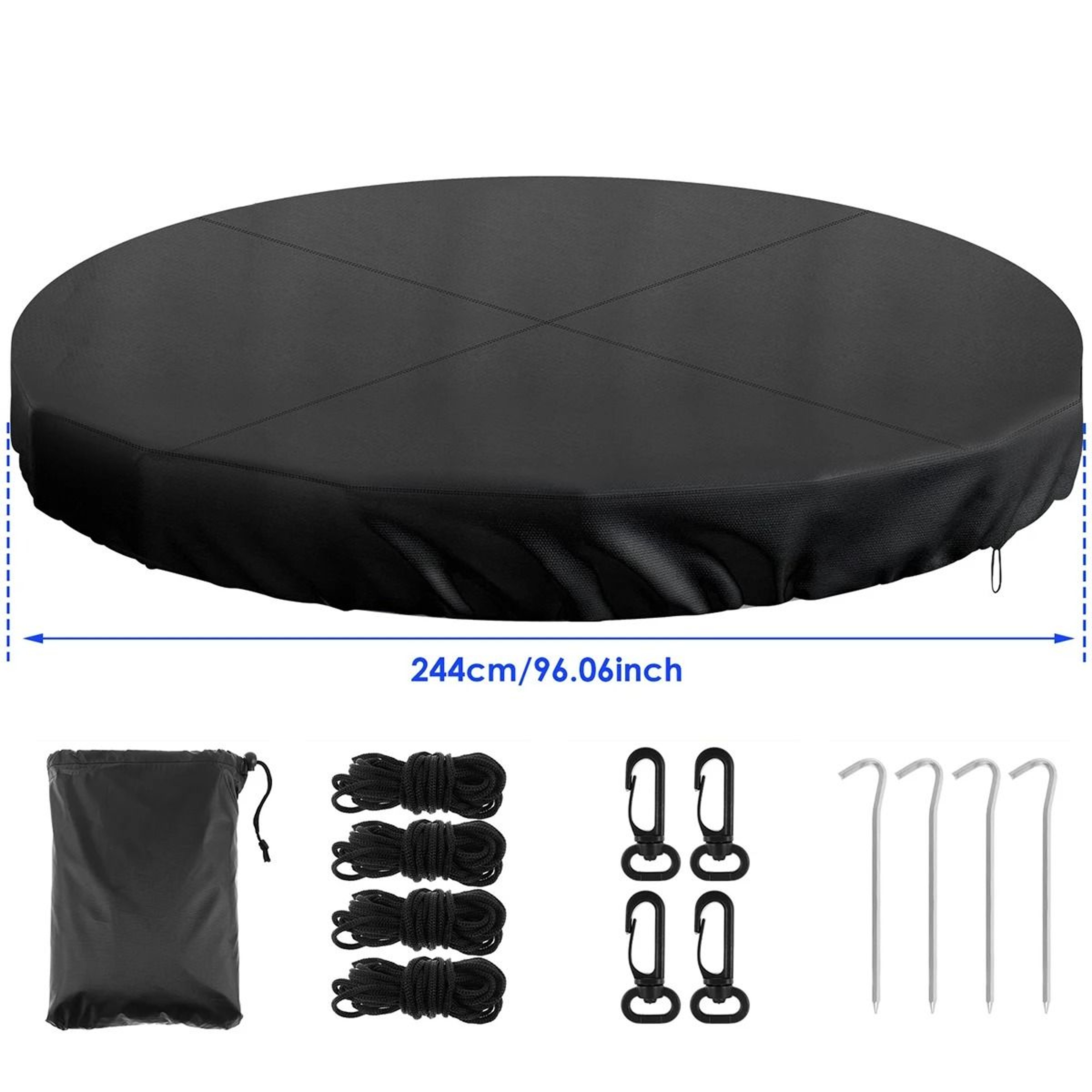 Round Outdoor Waterproof Pool Cover With Adjustable Drawstring 6