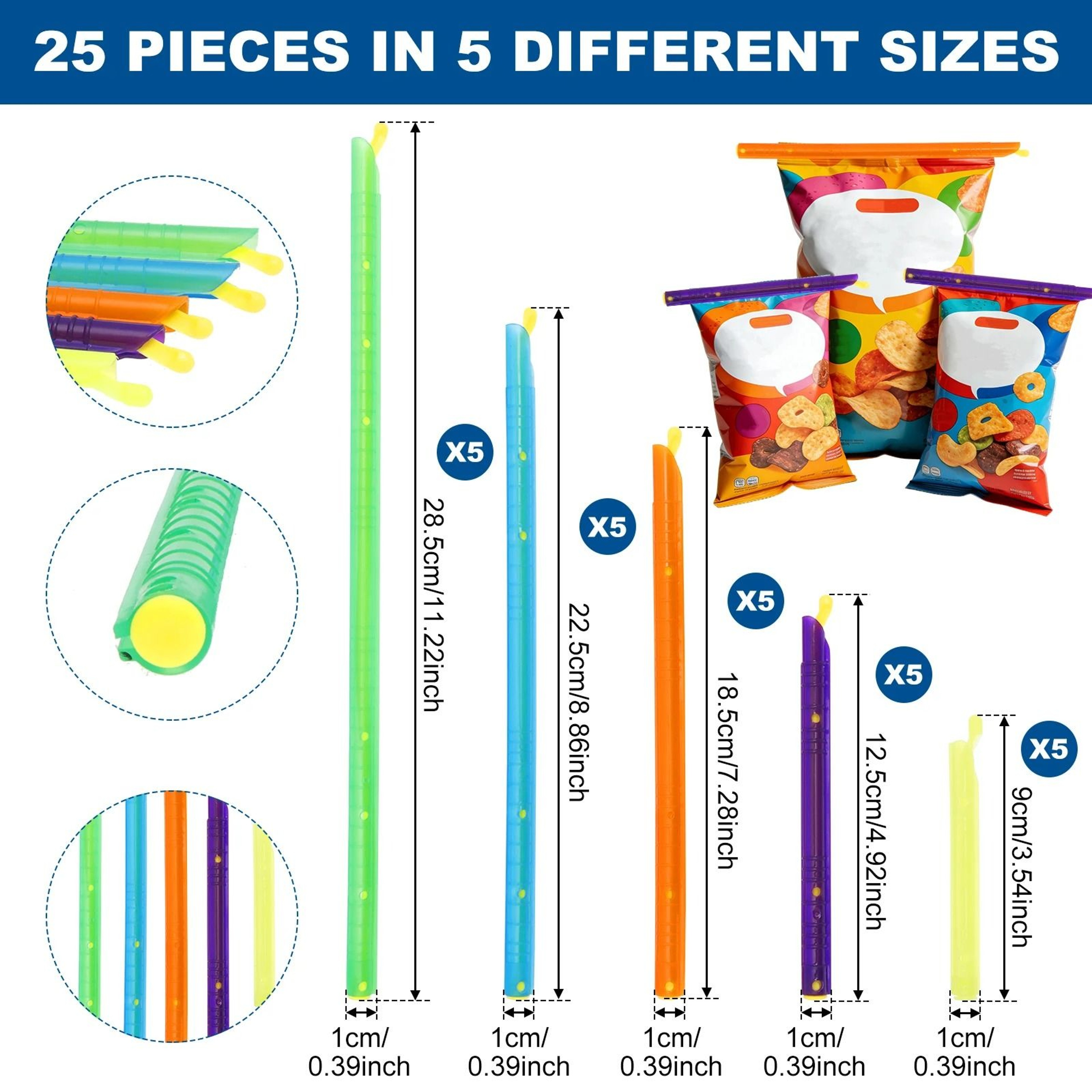 30Piece Plastic Food  Snack Bag Sealing Clips Set 5