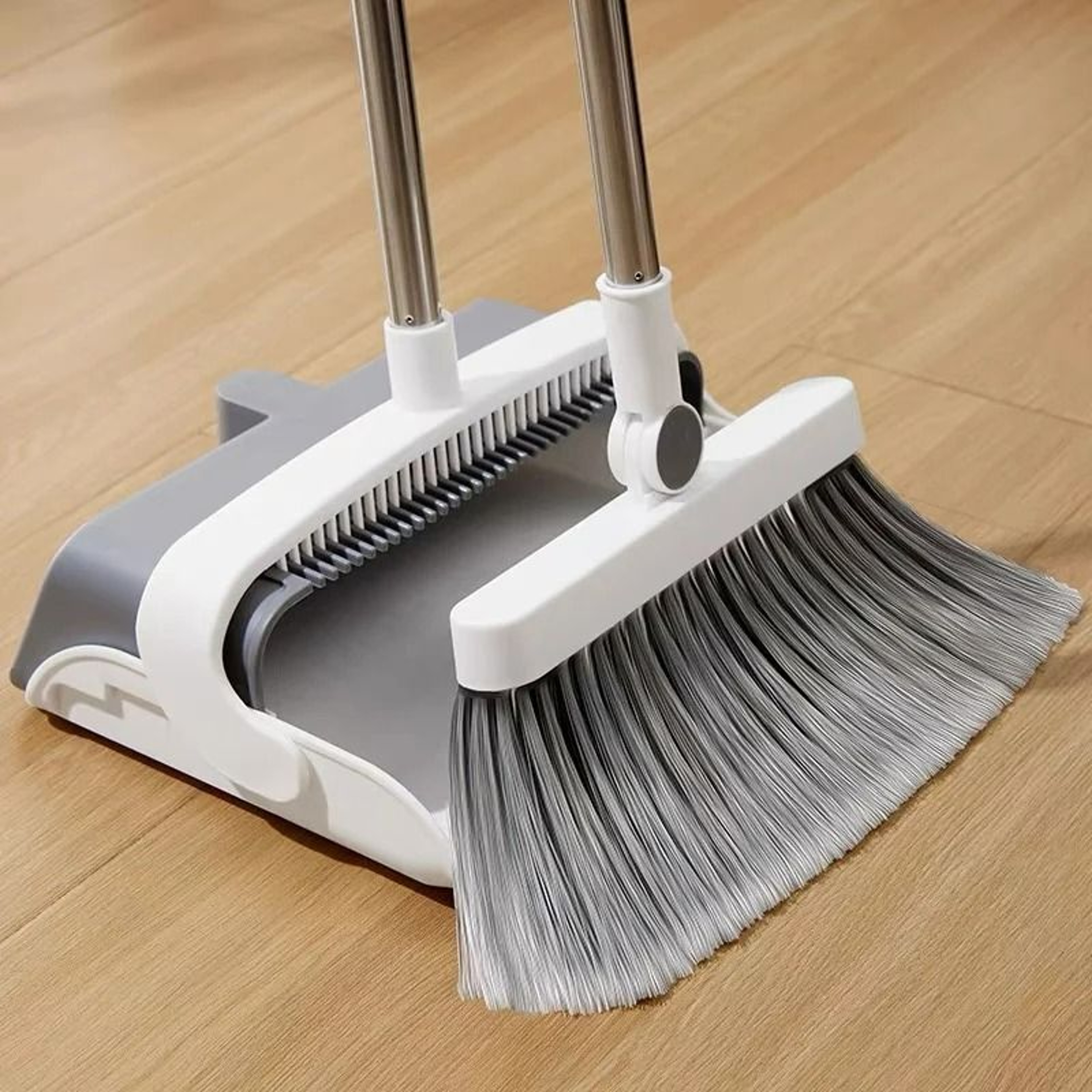 Upright Standing Broom And Foldable Dustpan Cleaning Set 1