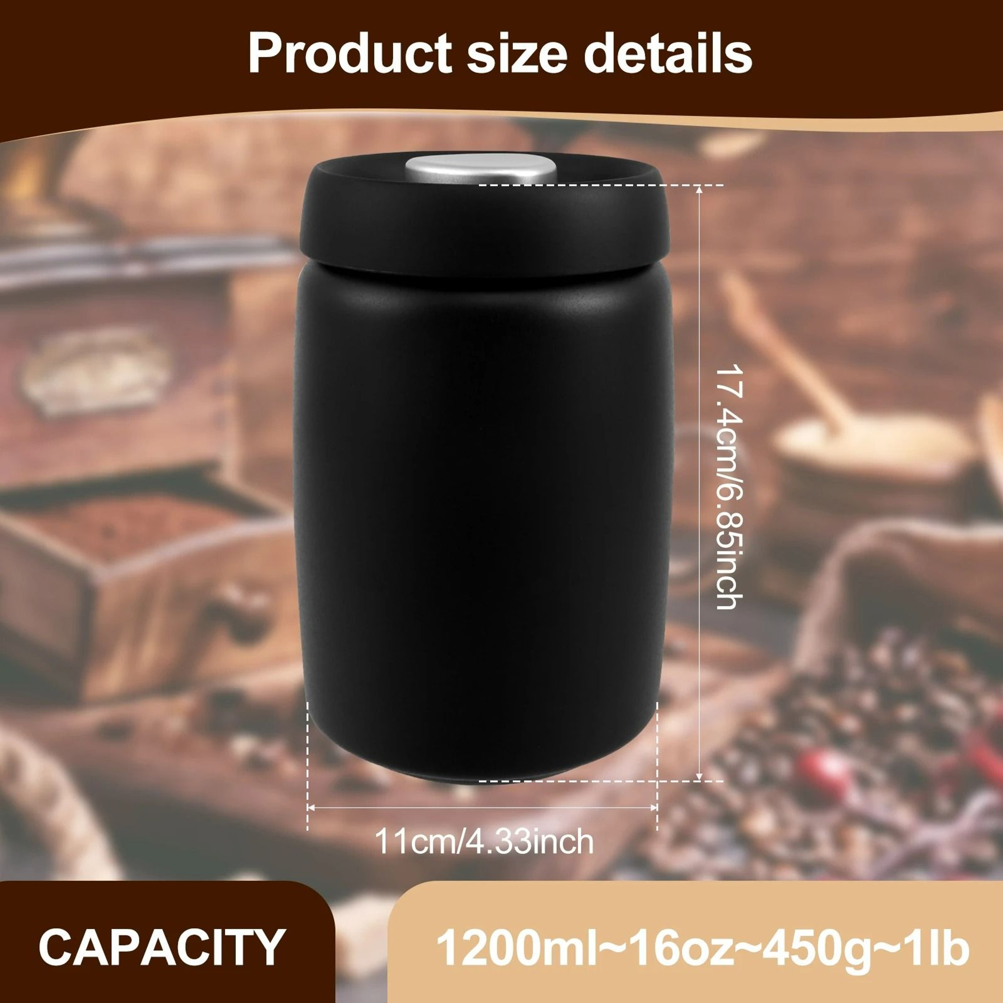 Vacuum Sealed Stainless Steel Coffee  Food Storage Canister 5