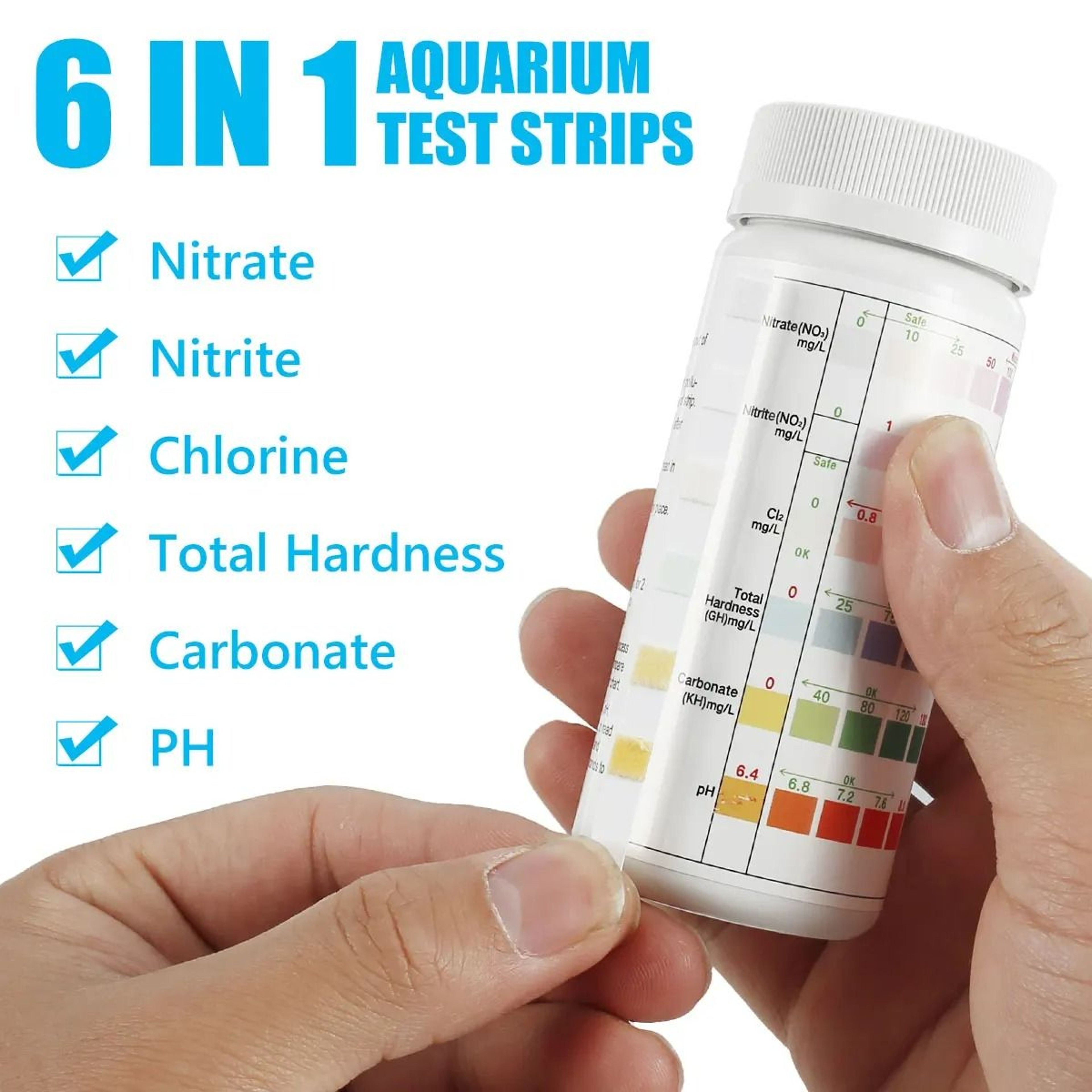 MultiParameter Aquarium  Water Quality Test Strips 8